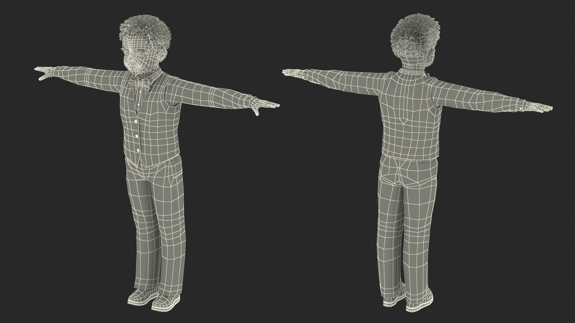 3D Black Child Boy Party Style Rigged for Maya model
