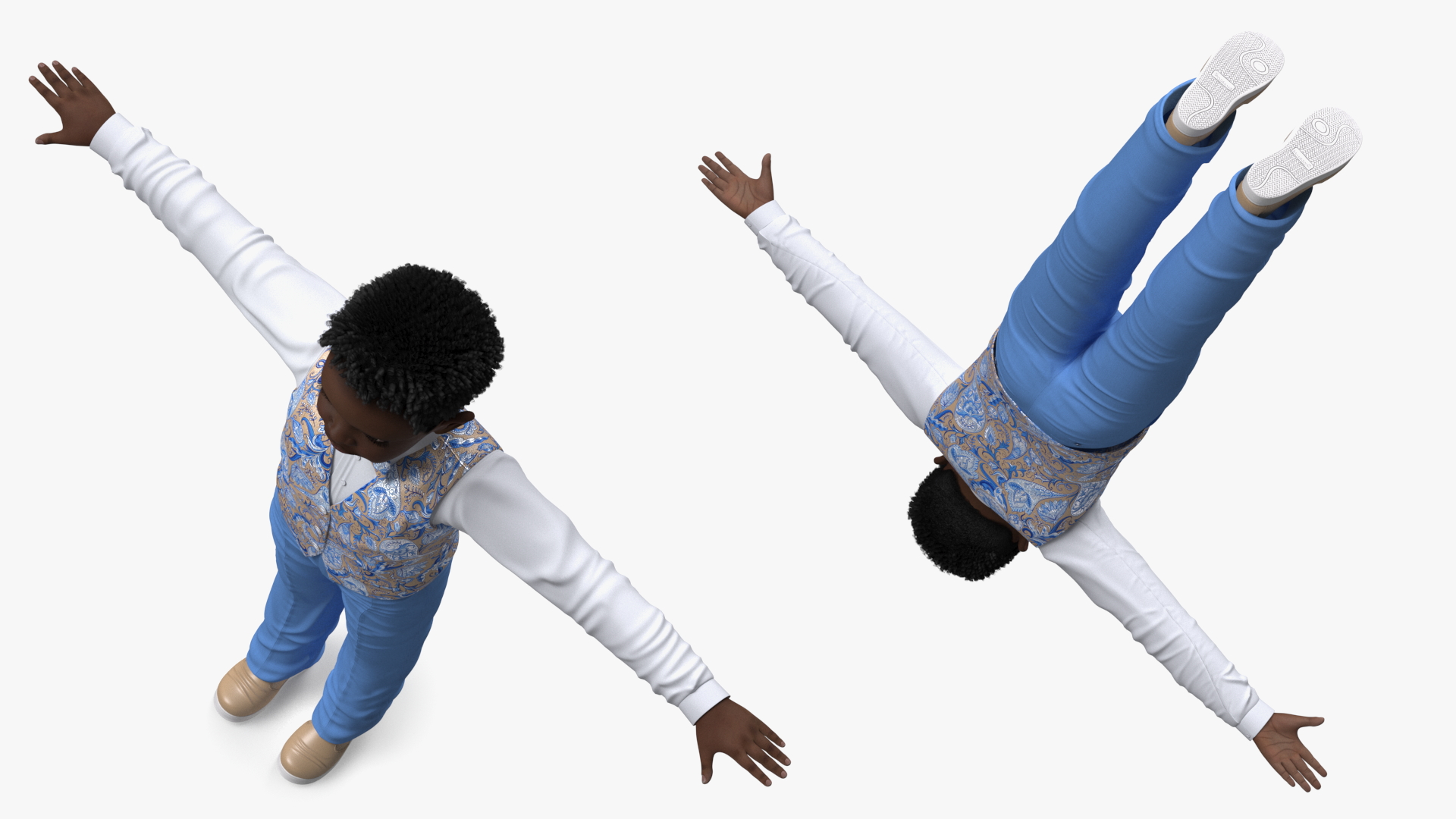 3D Black Child Boy Party Style Rigged for Maya model