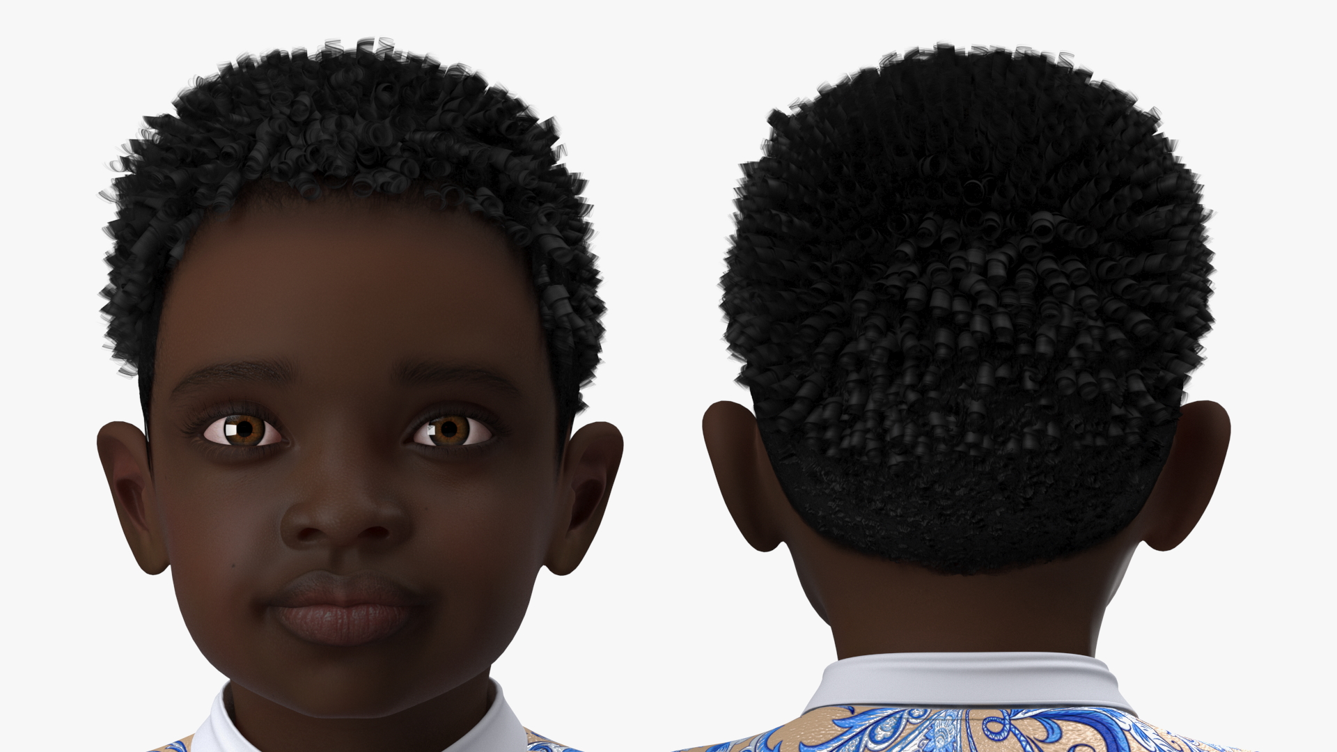 3D Black Child Boy Party Style Rigged for Maya model