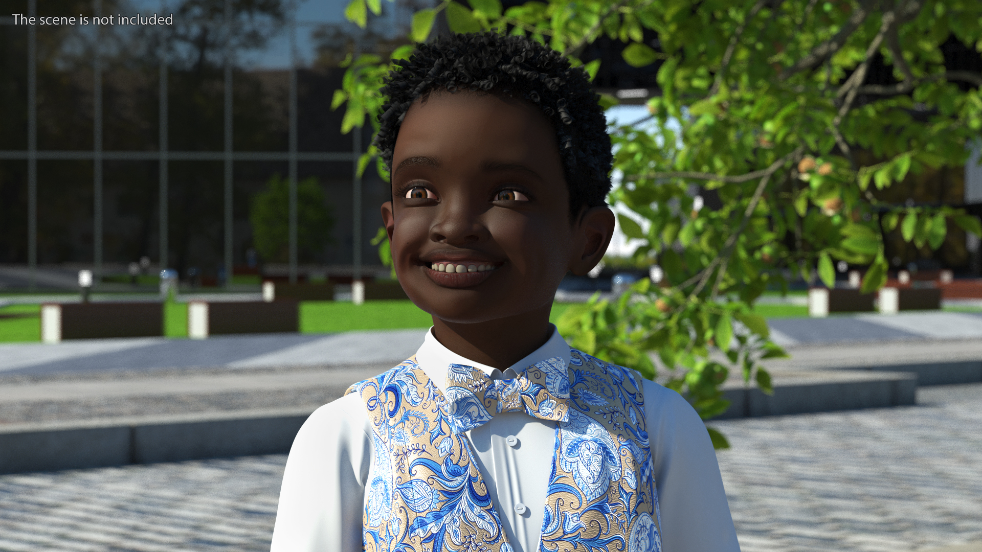 3D Black Child Boy Party Style Rigged for Maya model