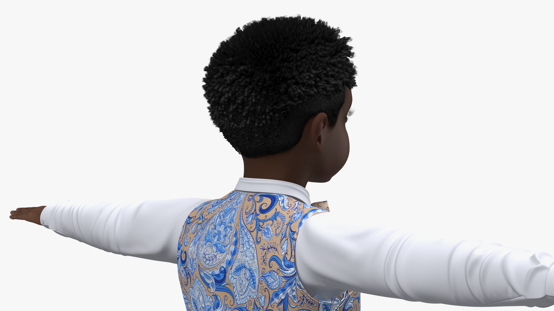 3D Black Child Boy Party Style Rigged for Maya model
