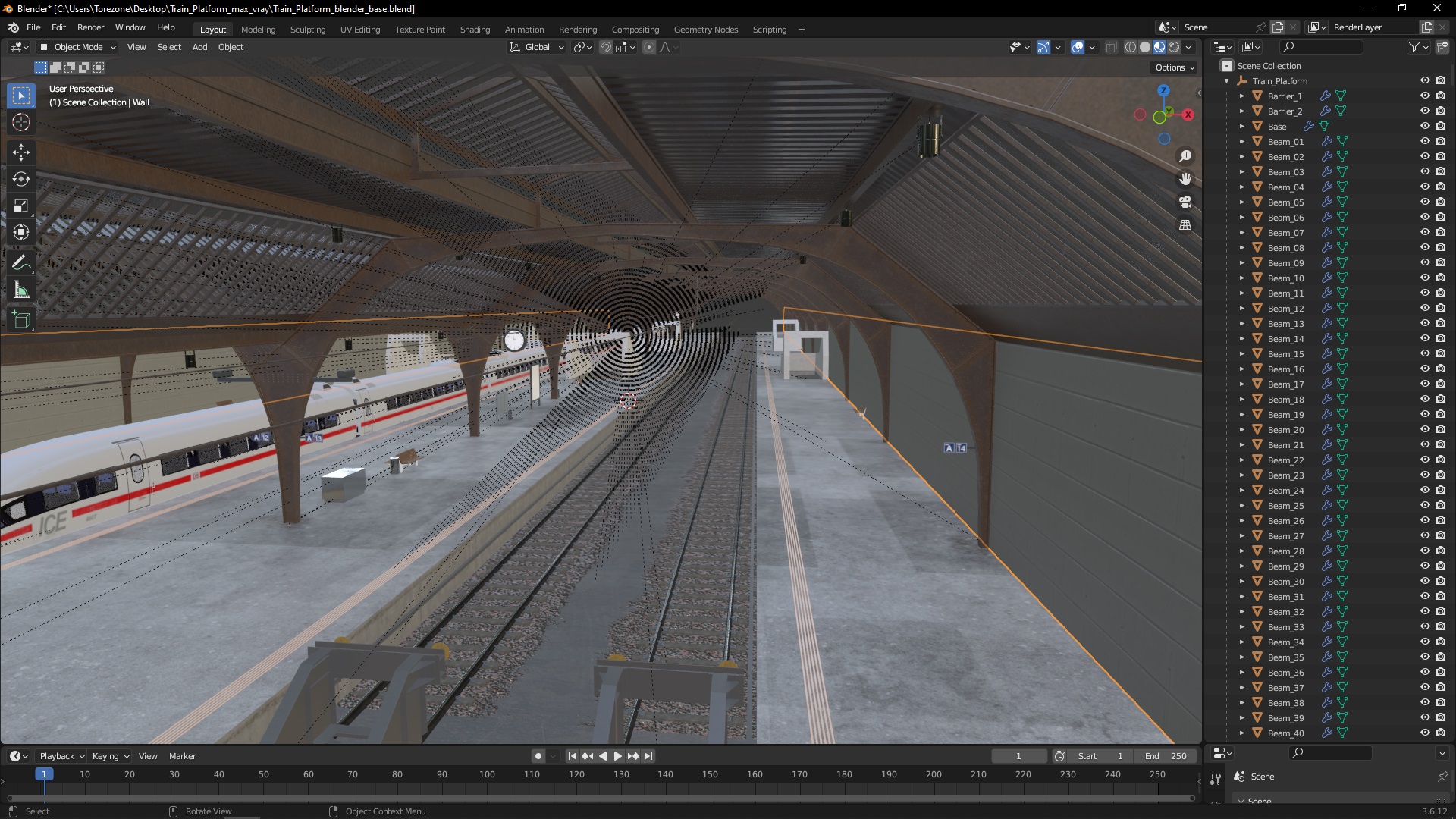 Train Platform 3D model