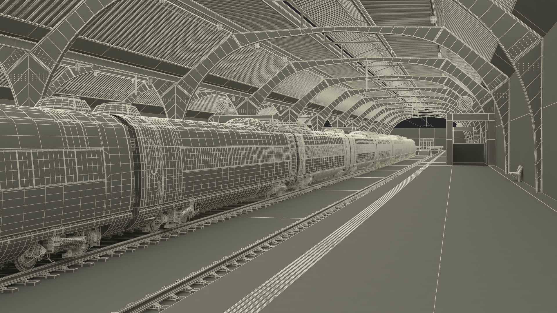 Train Platform 3D model