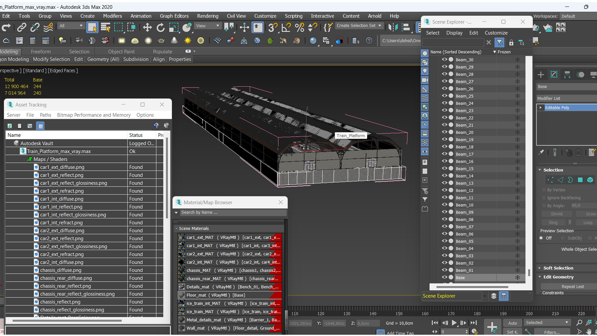 Train Platform 3D model
