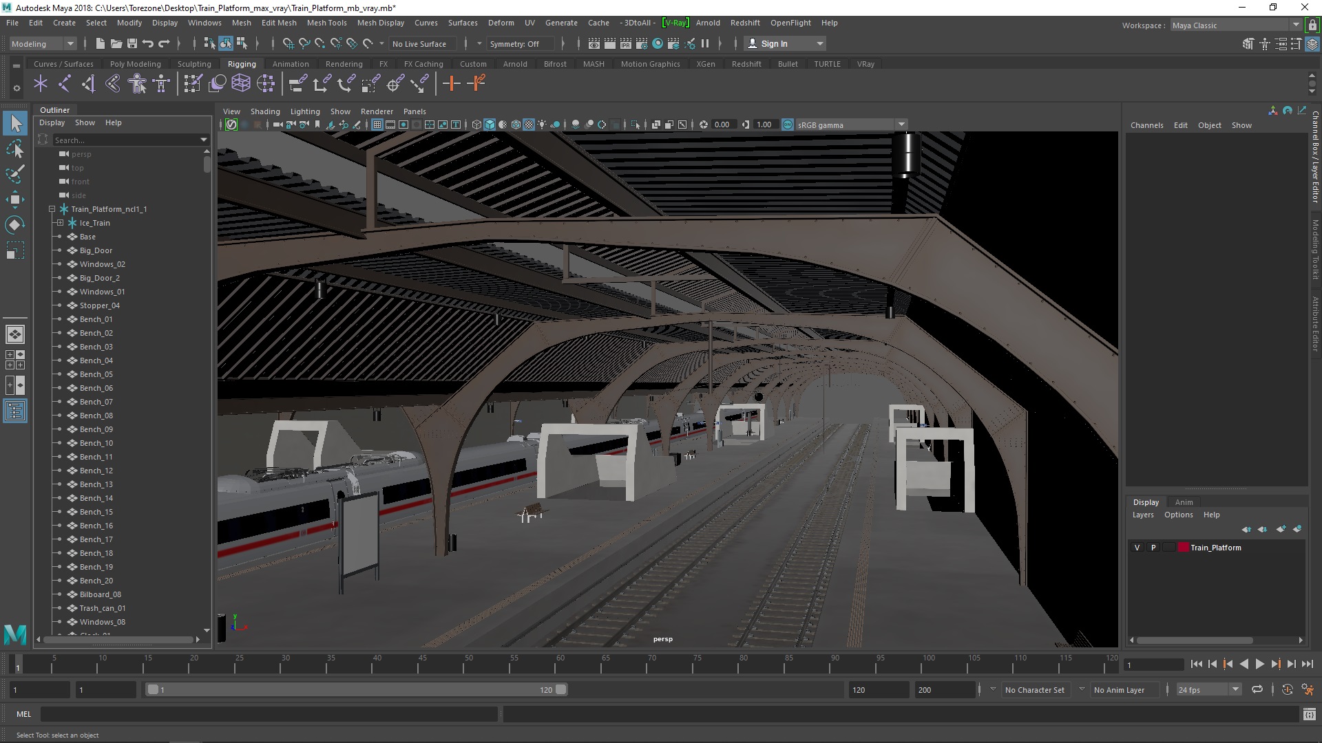 Train Platform 3D model
