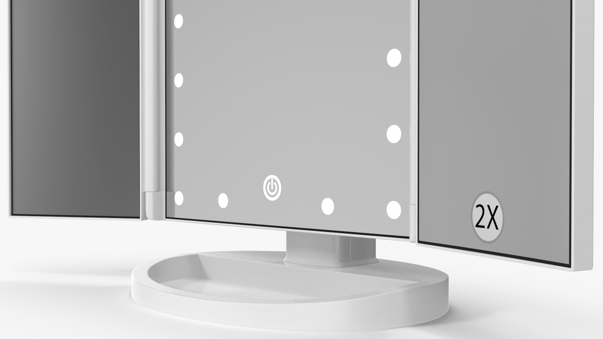 3D model Lighted Makeup Mirror Tri-Fold