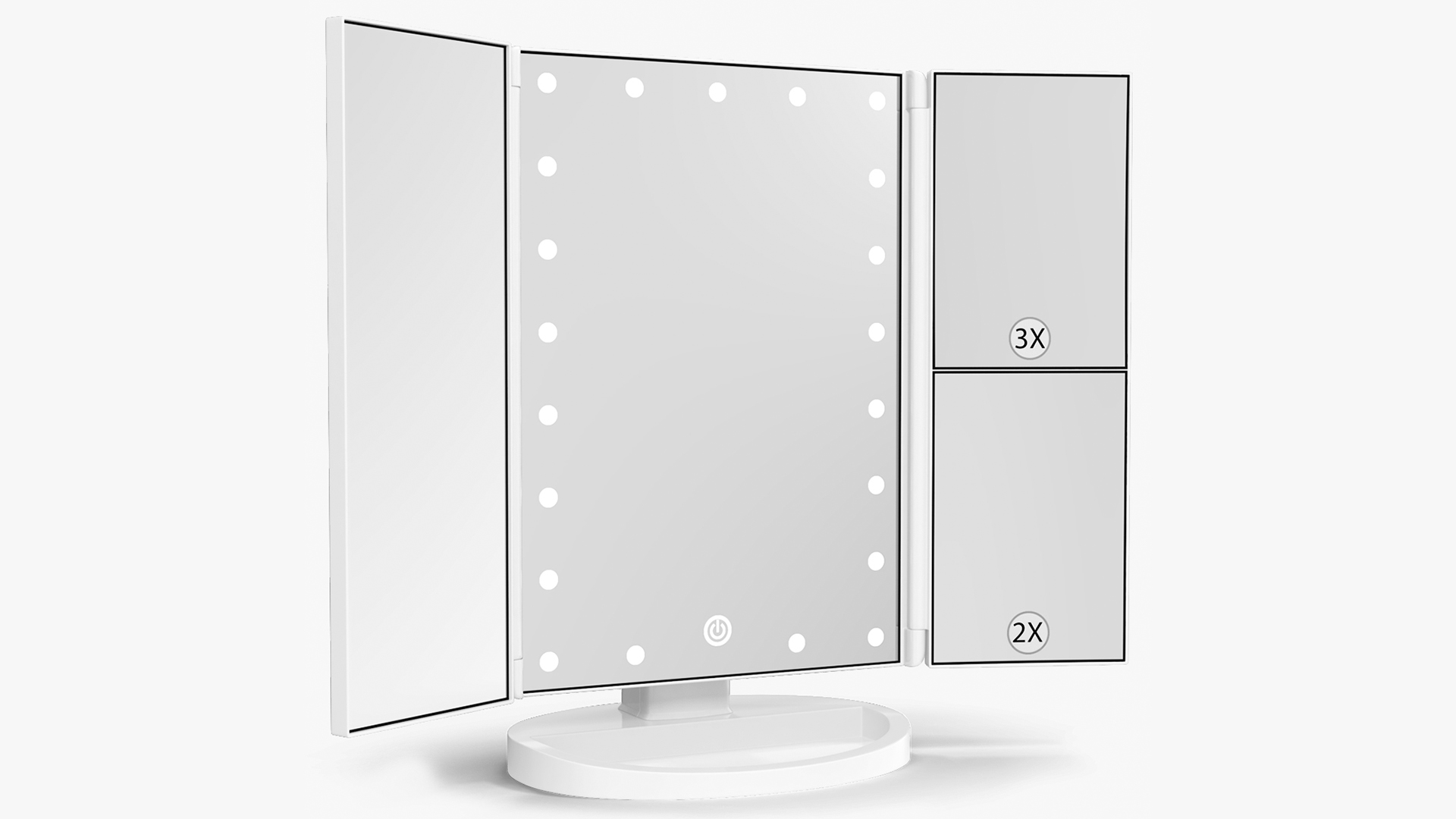 3D model Lighted Makeup Mirror Tri-Fold