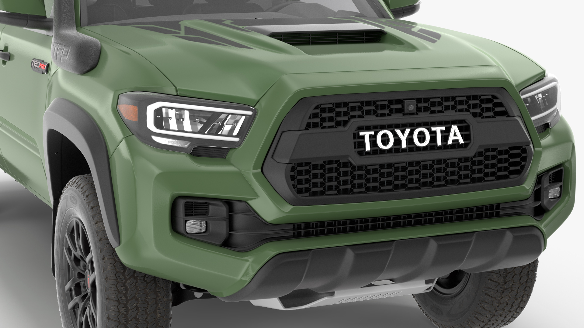3D Toyota Tacoma TRD Pro Army Green 2021 Simple Interior model