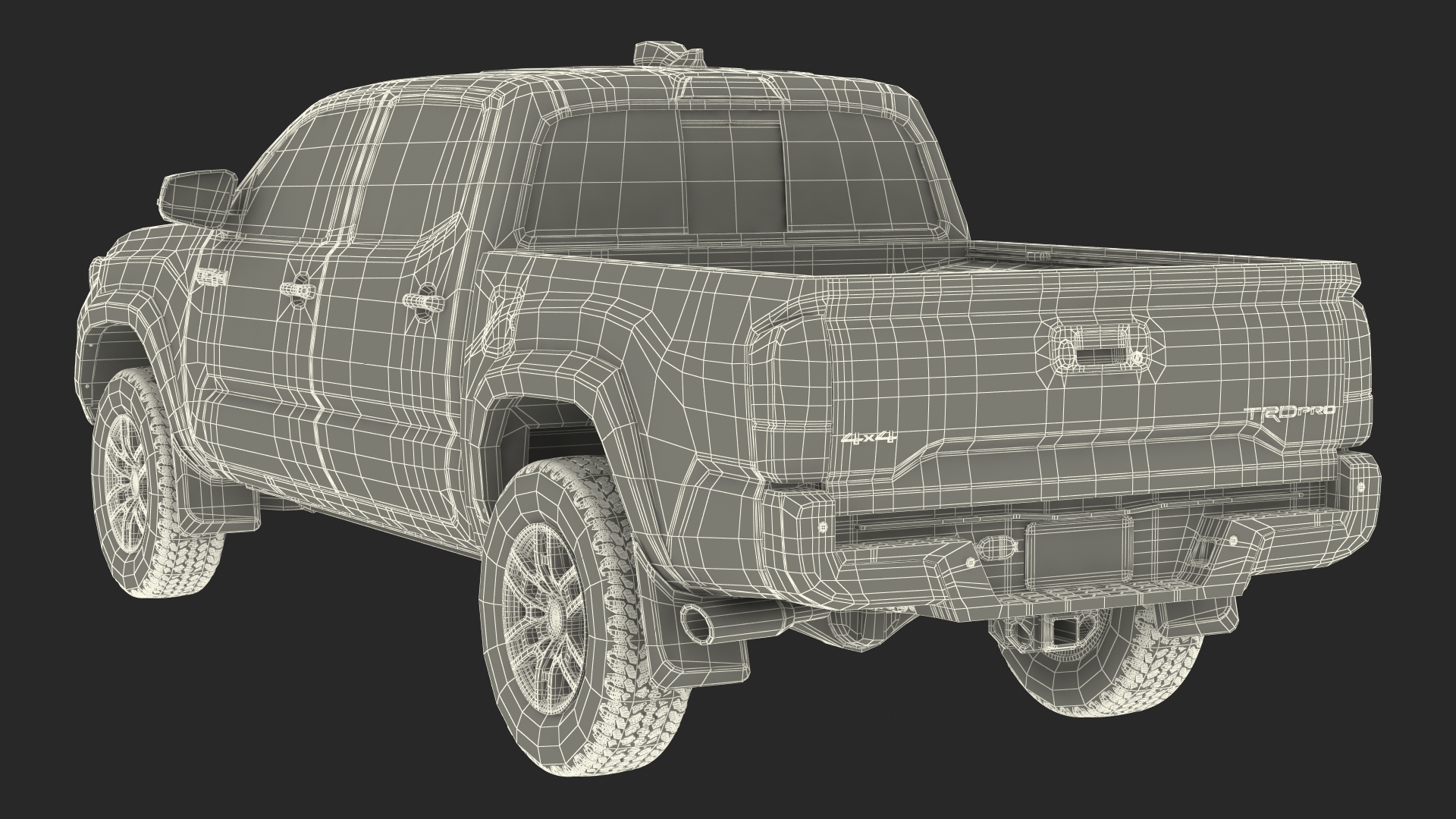 3D Toyota Tacoma TRD Pro Army Green 2021 Simple Interior model