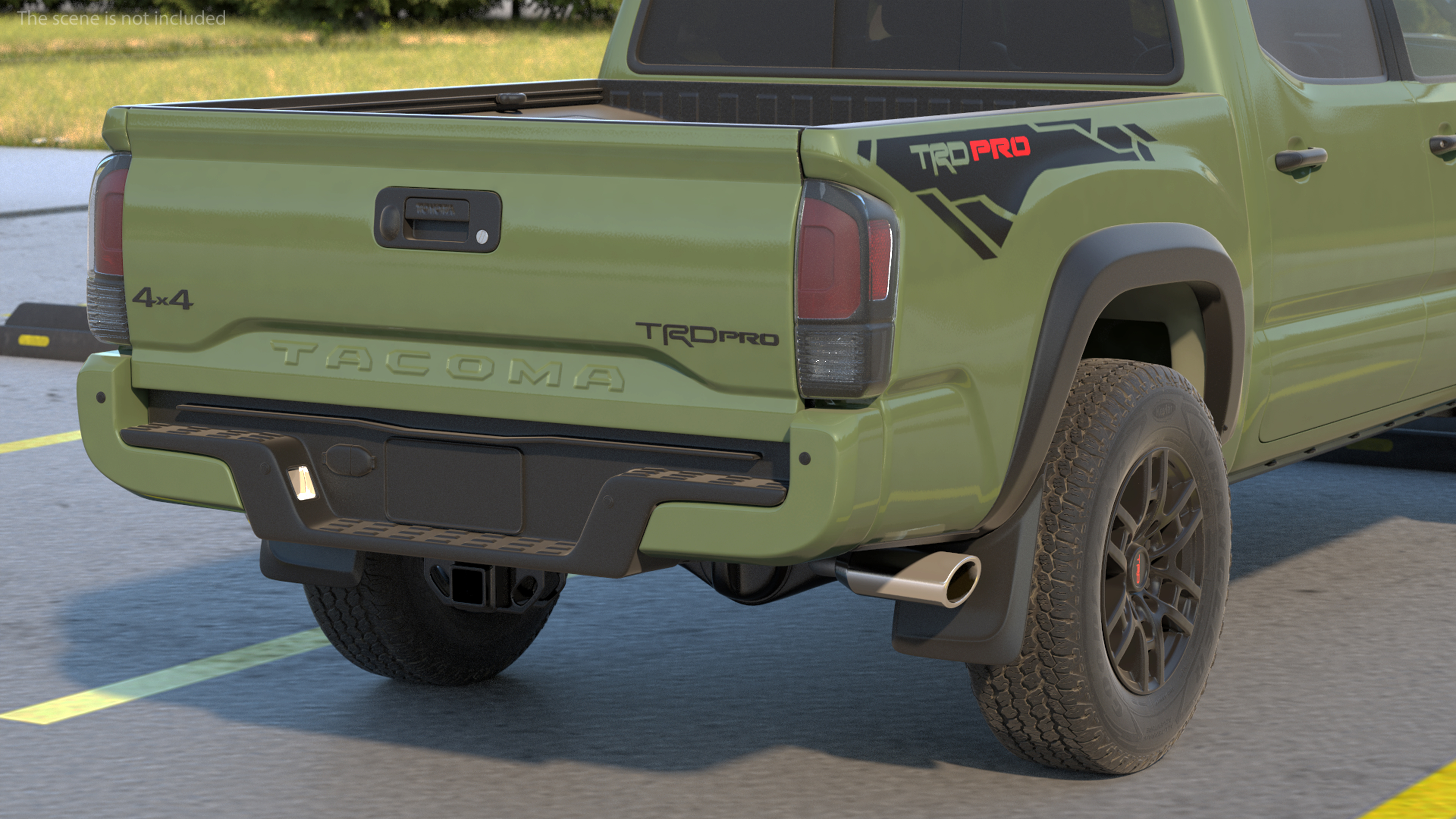 3D Toyota Tacoma TRD Pro Army Green 2021 Simple Interior model