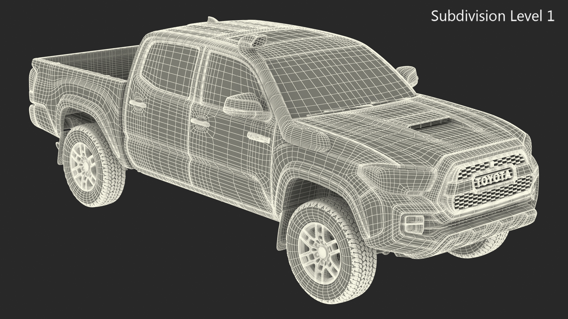 3D Toyota Tacoma TRD Pro Army Green 2021 Simple Interior model