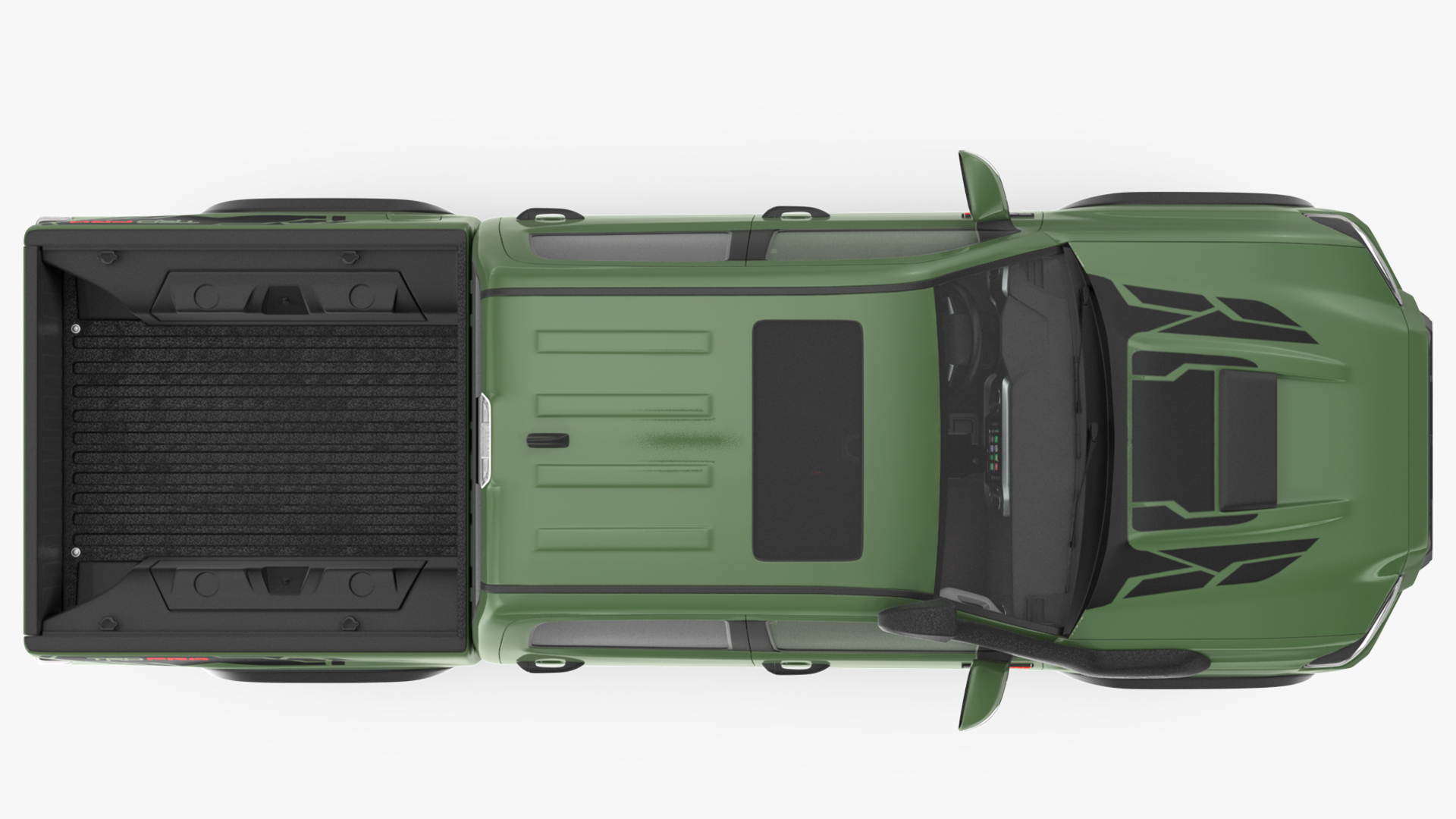 3D Toyota Tacoma TRD Pro Army Green 2021 Simple Interior model