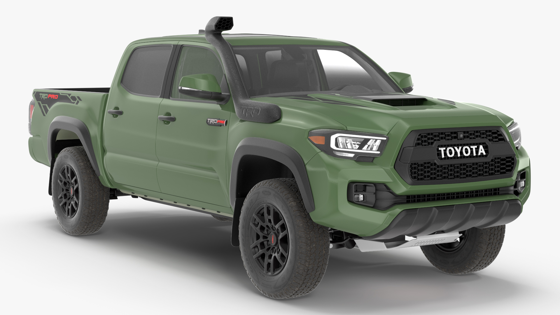 3D Toyota Tacoma TRD Pro Army Green 2021 Simple Interior model