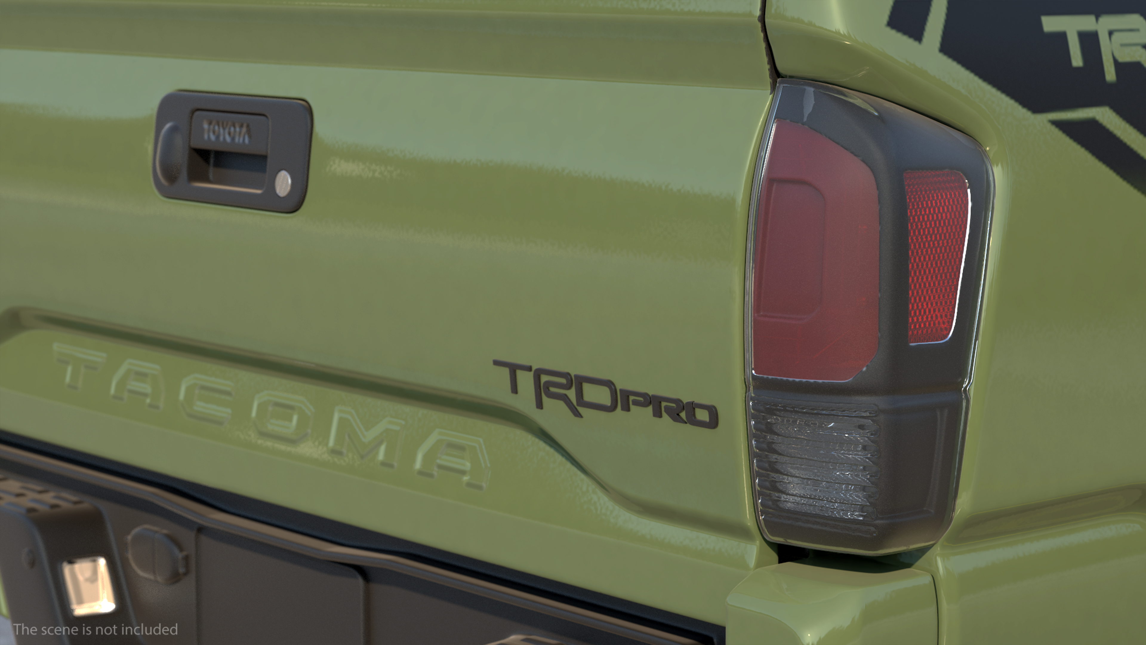 3D Toyota Tacoma TRD Pro Army Green 2021 Simple Interior model