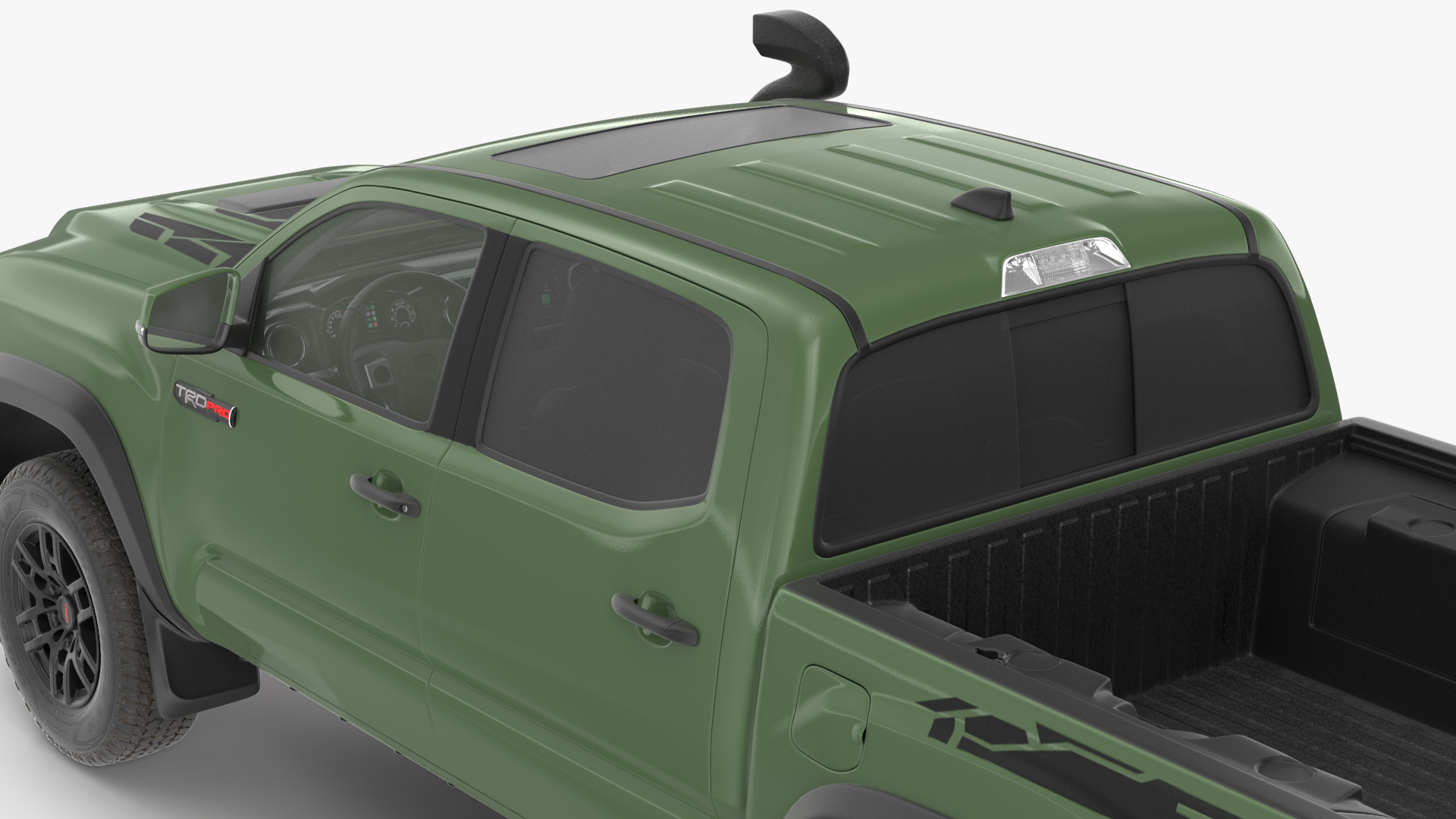 3D Toyota Tacoma TRD Pro Army Green 2021 Simple Interior model