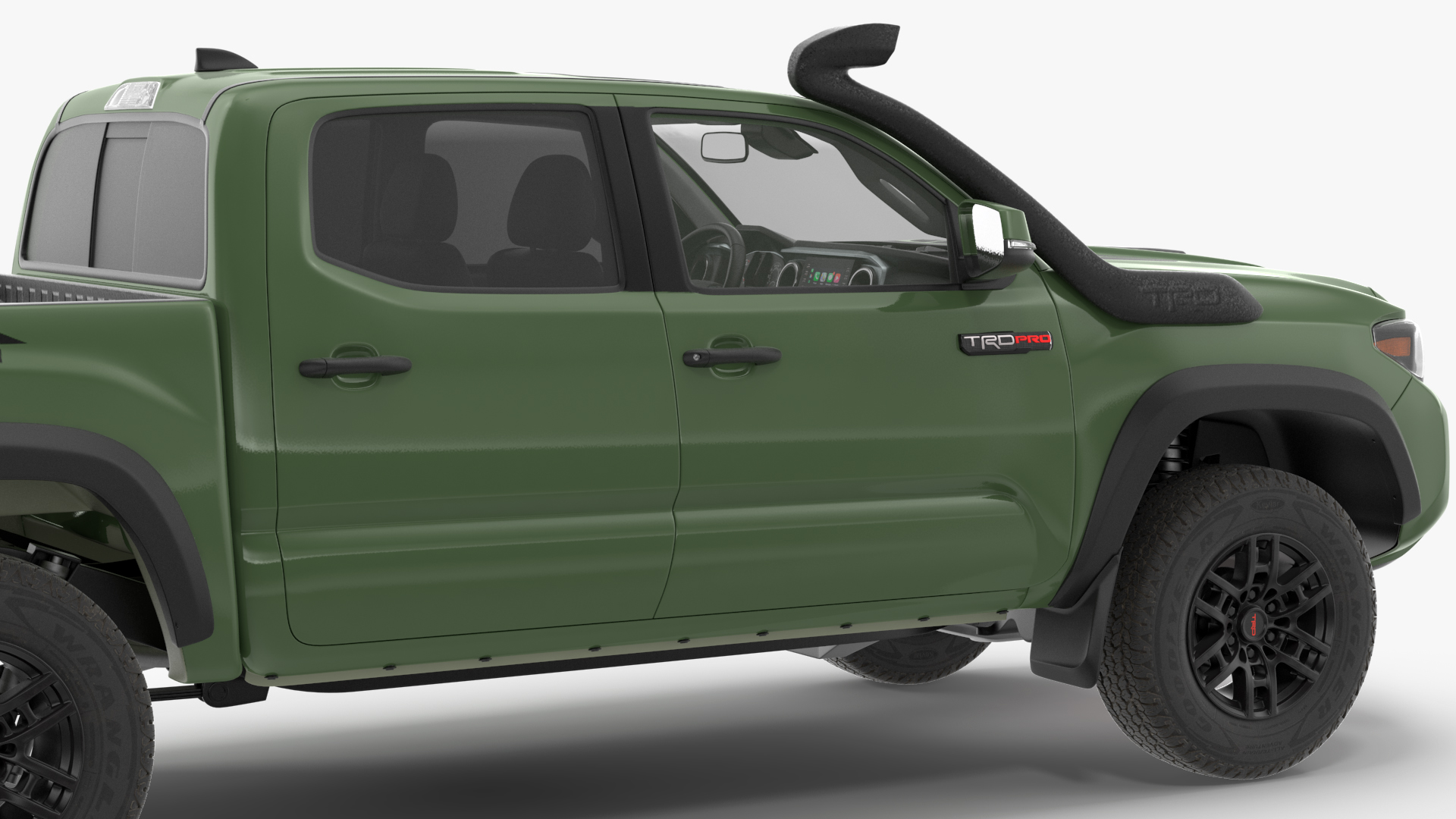 3D Toyota Tacoma TRD Pro Army Green 2021 Simple Interior model