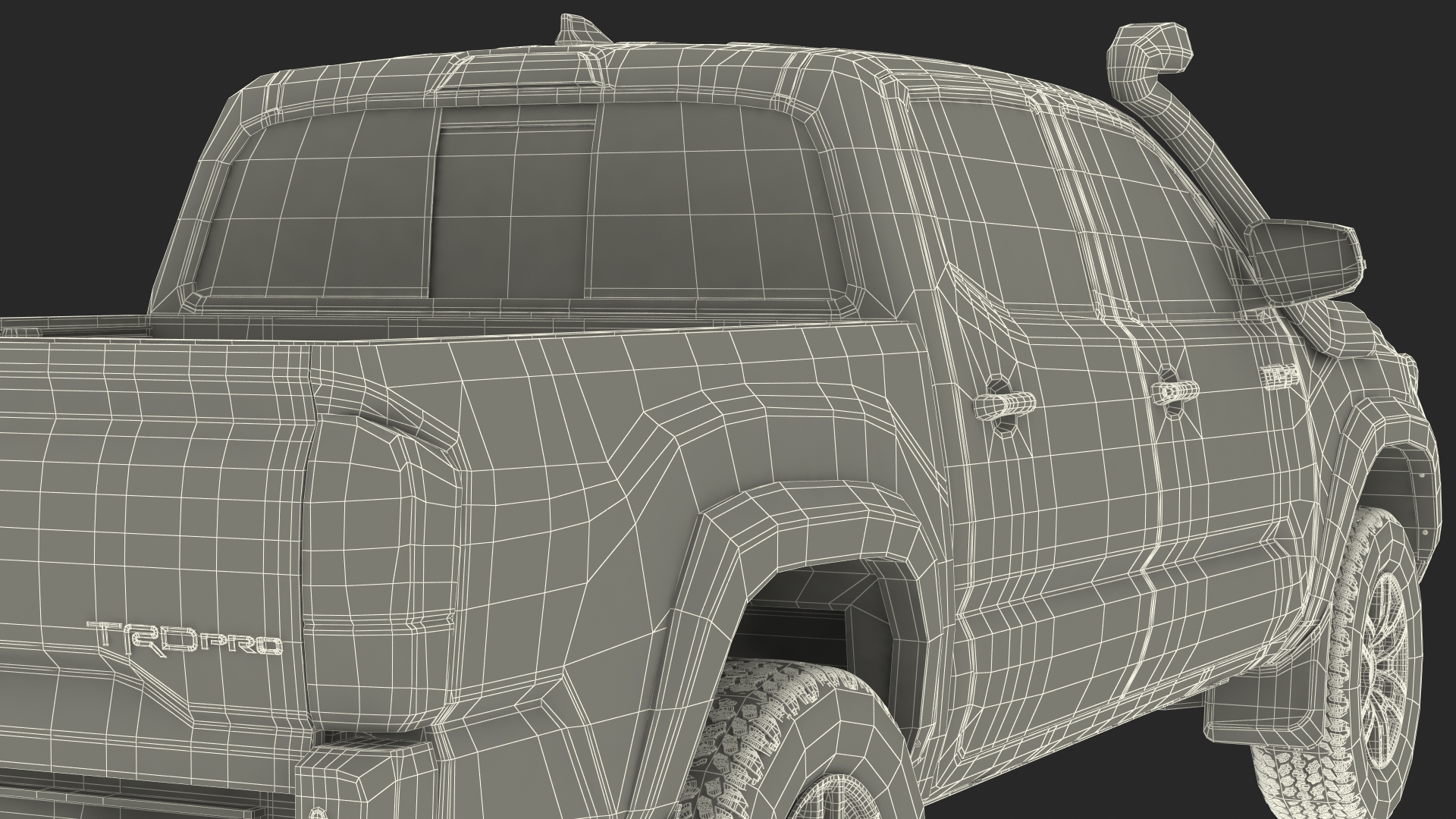 3D Toyota Tacoma TRD Pro Army Green 2021 Simple Interior model