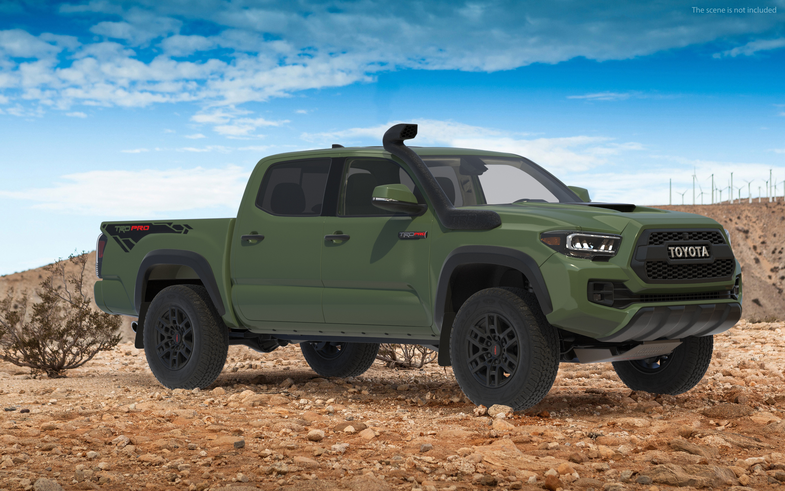 3D Toyota Tacoma TRD Pro Army Green 2021 Simple Interior model