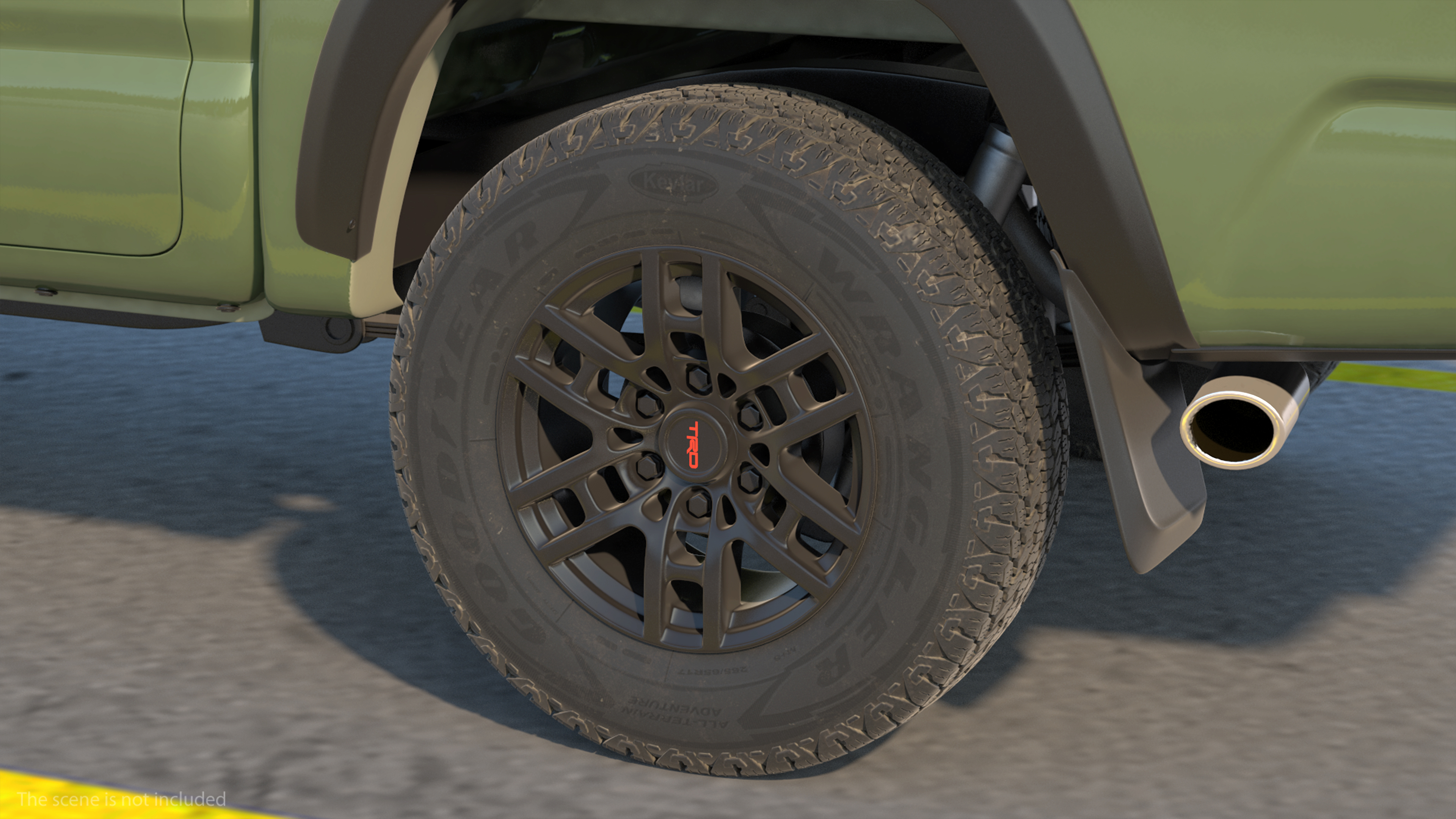 3D Toyota Tacoma TRD Pro Army Green 2021 Simple Interior model