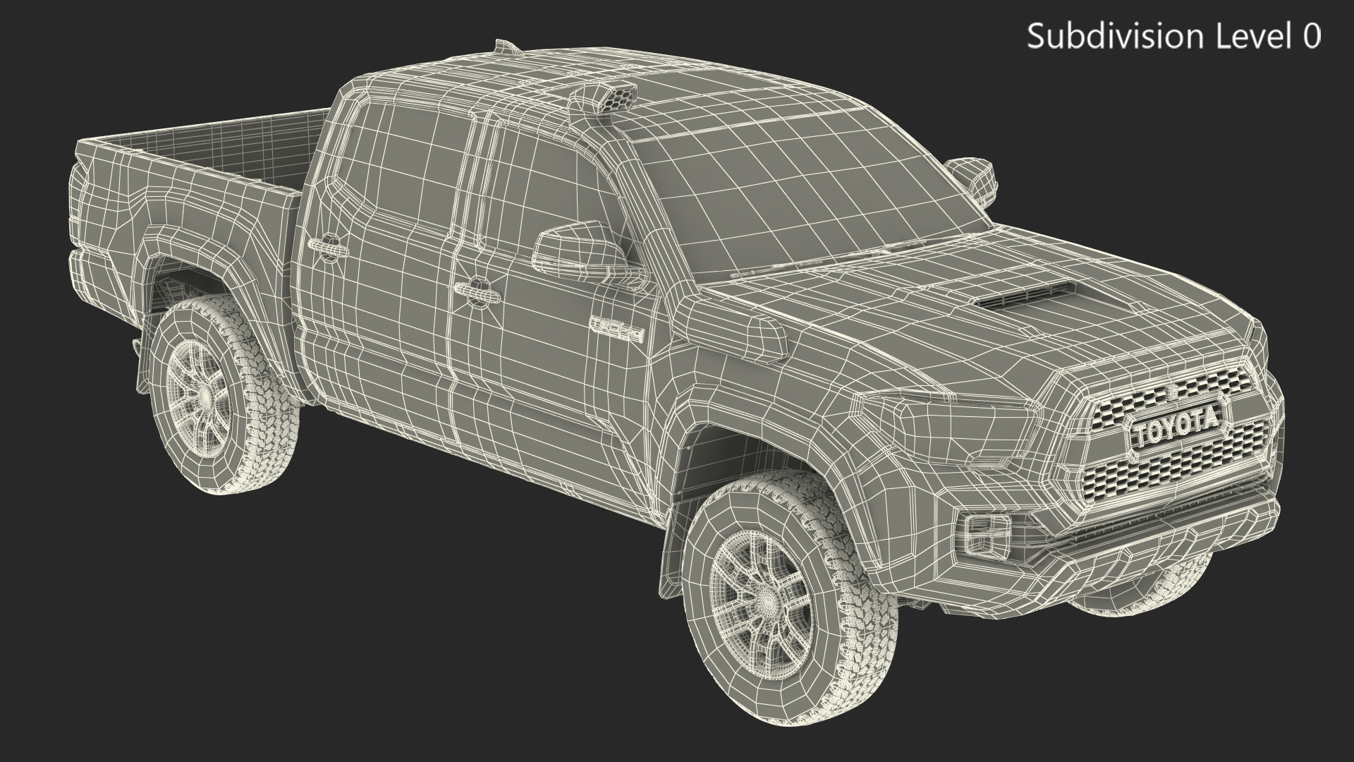 3D Toyota Tacoma TRD Pro Army Green 2021 Simple Interior model