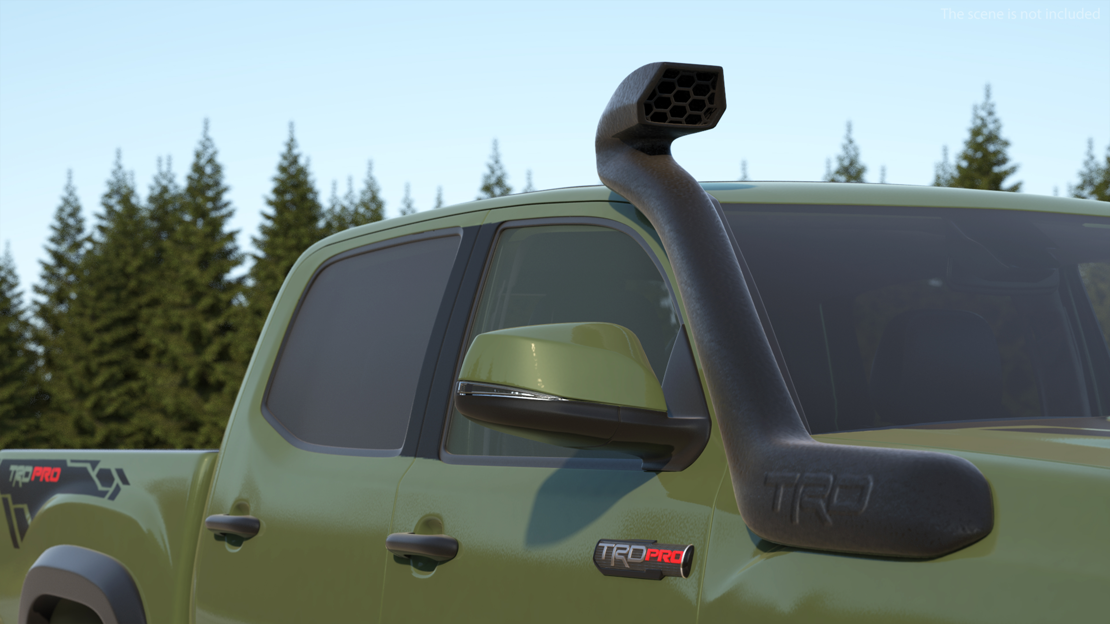 3D Toyota Tacoma TRD Pro Army Green 2021 Simple Interior model
