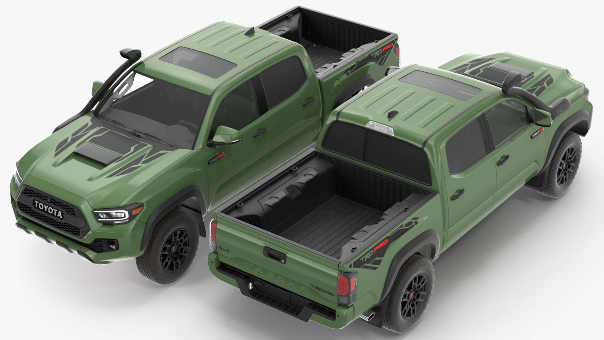 3D Toyota Tacoma TRD Pro Army Green 2021 Simple Interior model