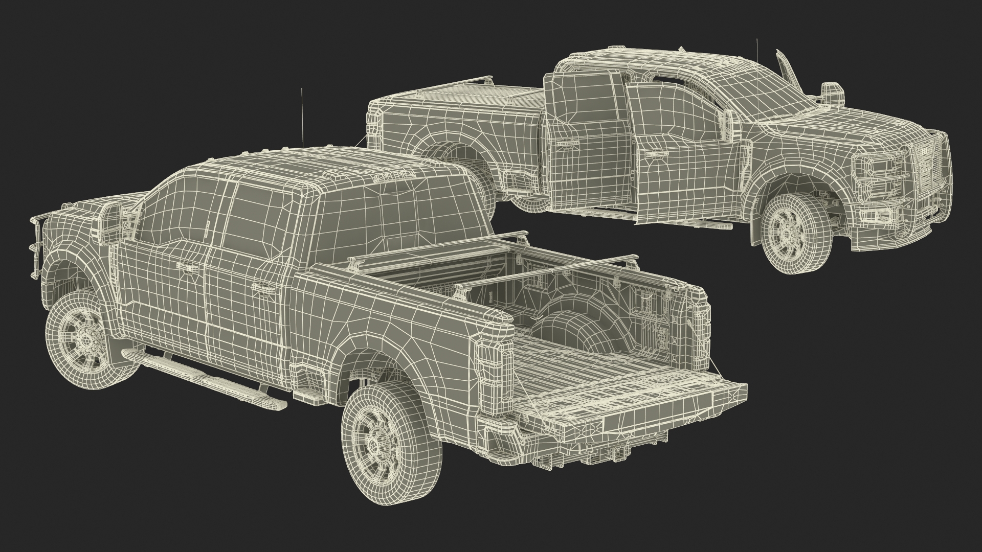 3D Ford Super Duty F 550 Lariat 2023 with Accessories Rigged for Cinema 4D