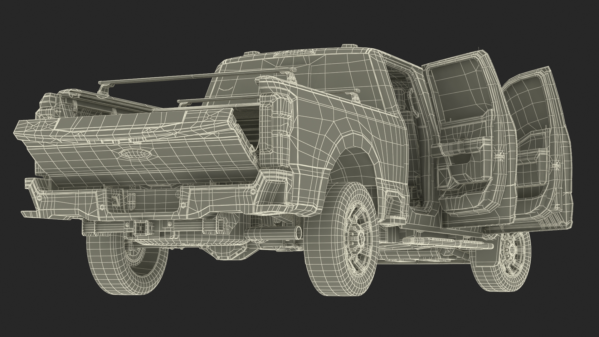 3D Ford Super Duty F 550 Lariat 2023 with Accessories Rigged for Cinema 4D