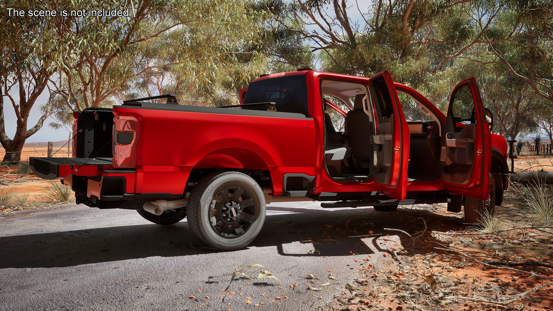 3D Ford Super Duty F 550 Lariat 2023 with Accessories Rigged for Cinema 4D