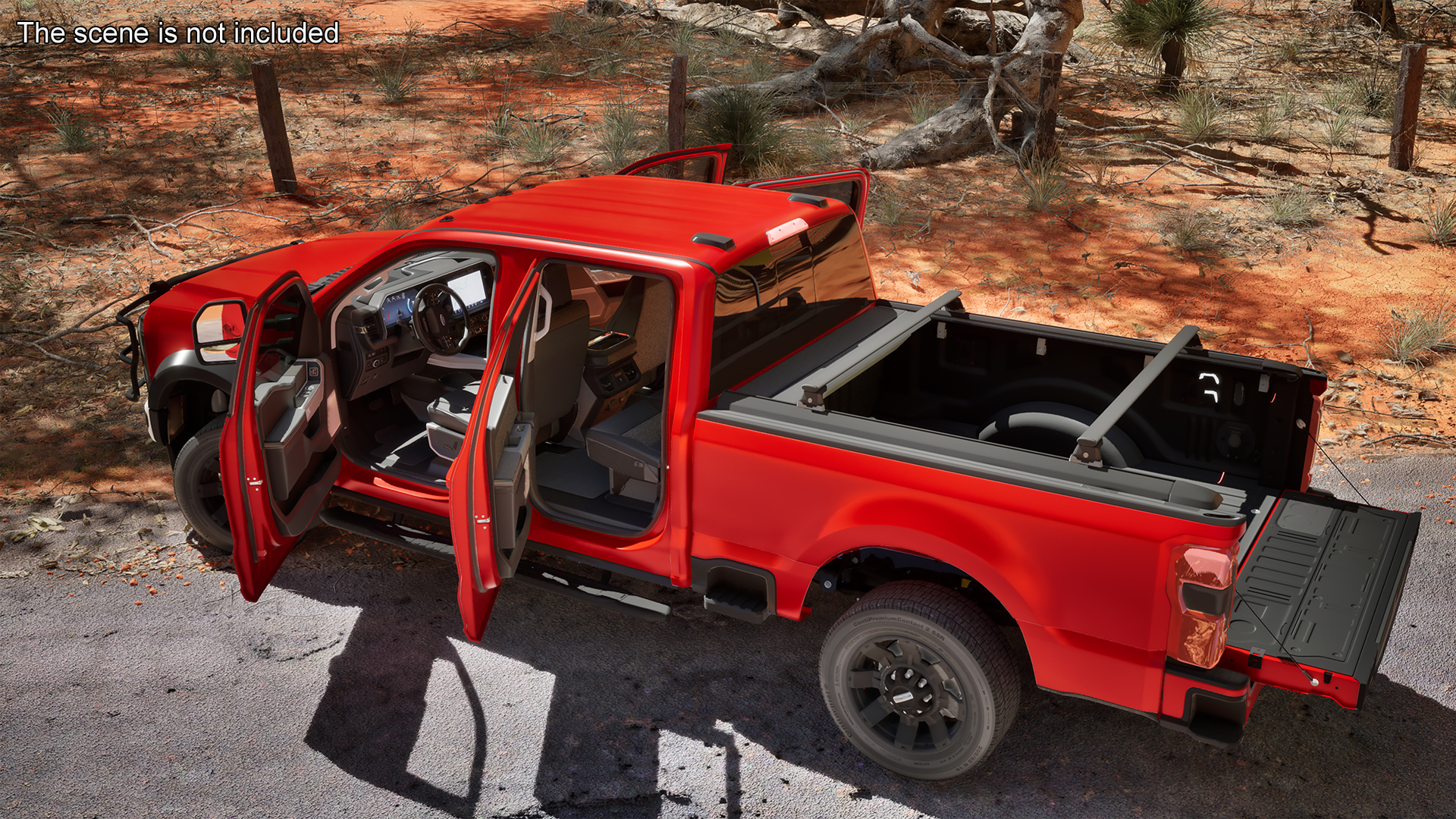 3D Ford Super Duty F 550 Lariat 2023 with Accessories Rigged for Cinema 4D