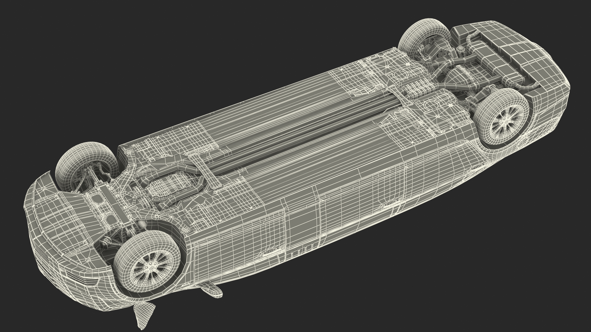 3D Cadillac SS 70 Stretch Limousine with American Flag Rigged model