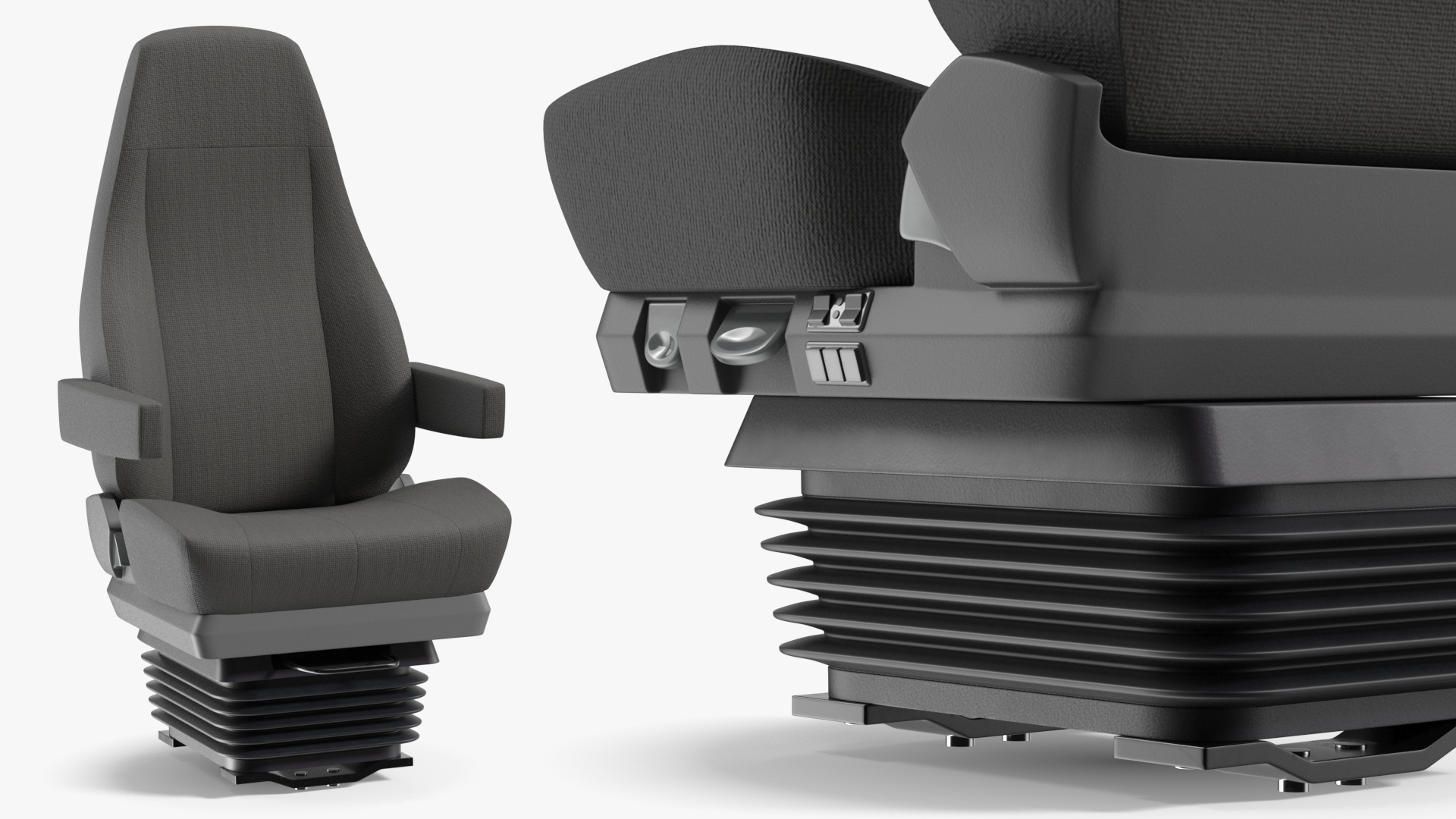 Air Suspension Driver Seat with Cushion Support 3D model preview
