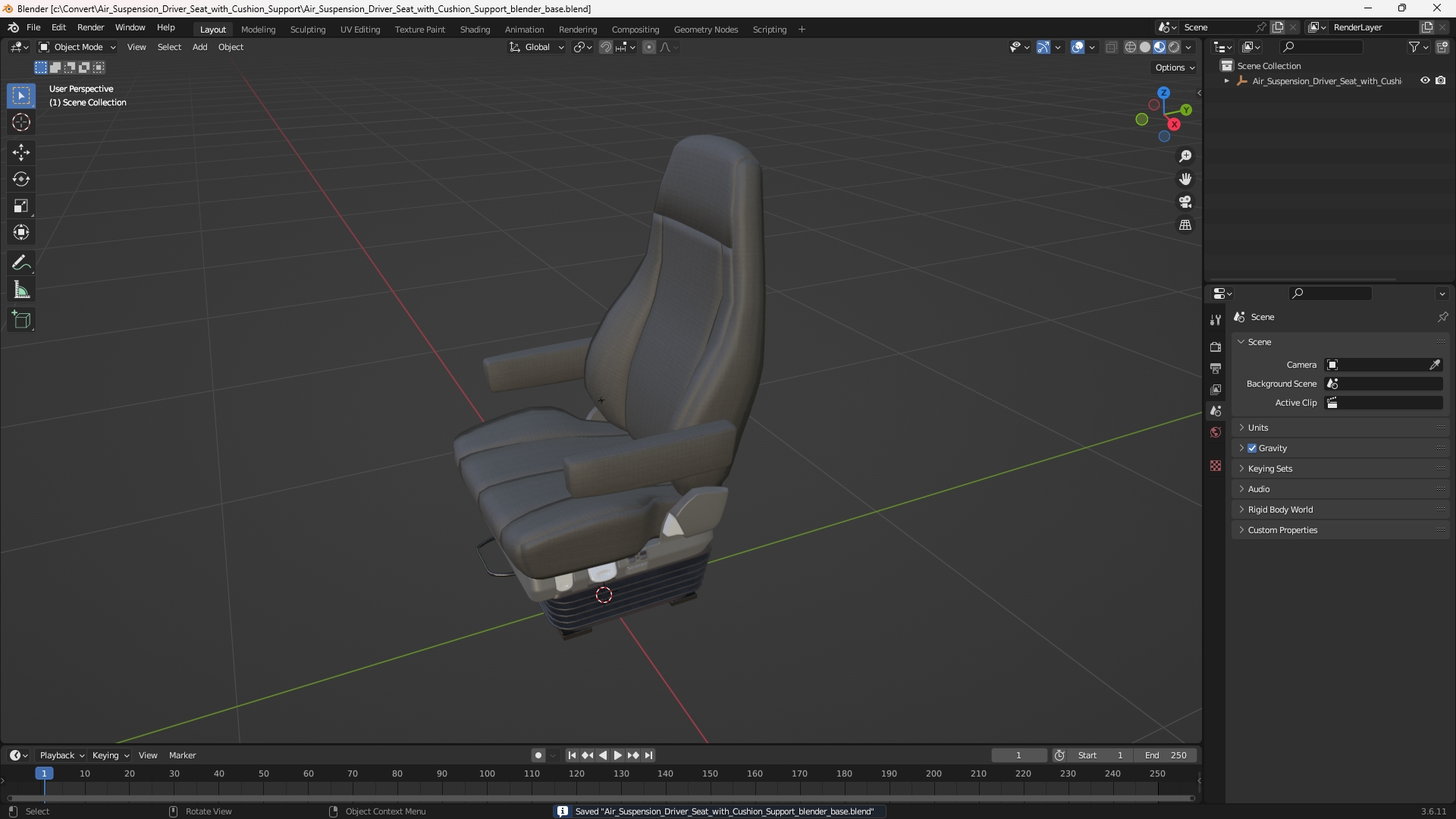 Air Suspension Driver Seat with Cushion Support, view 9