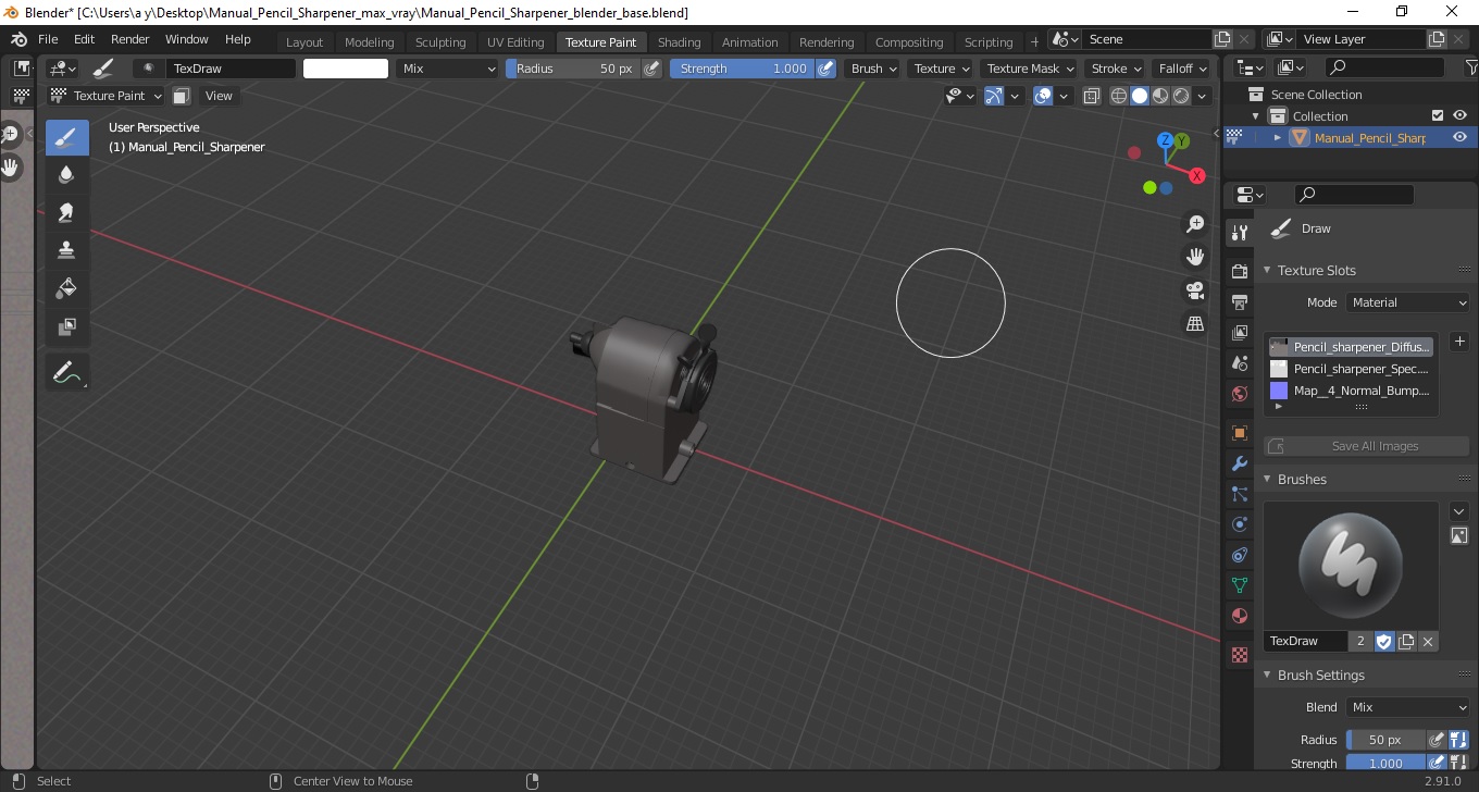 3D Manual Pencil Sharpener model