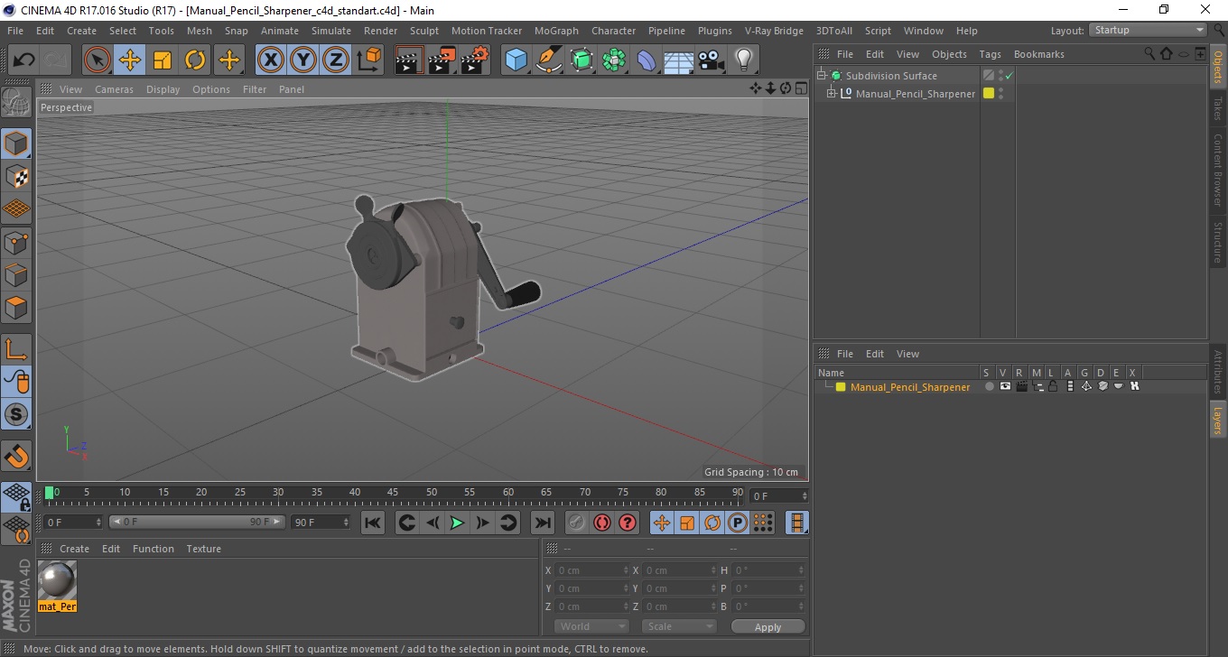 3D Manual Pencil Sharpener model