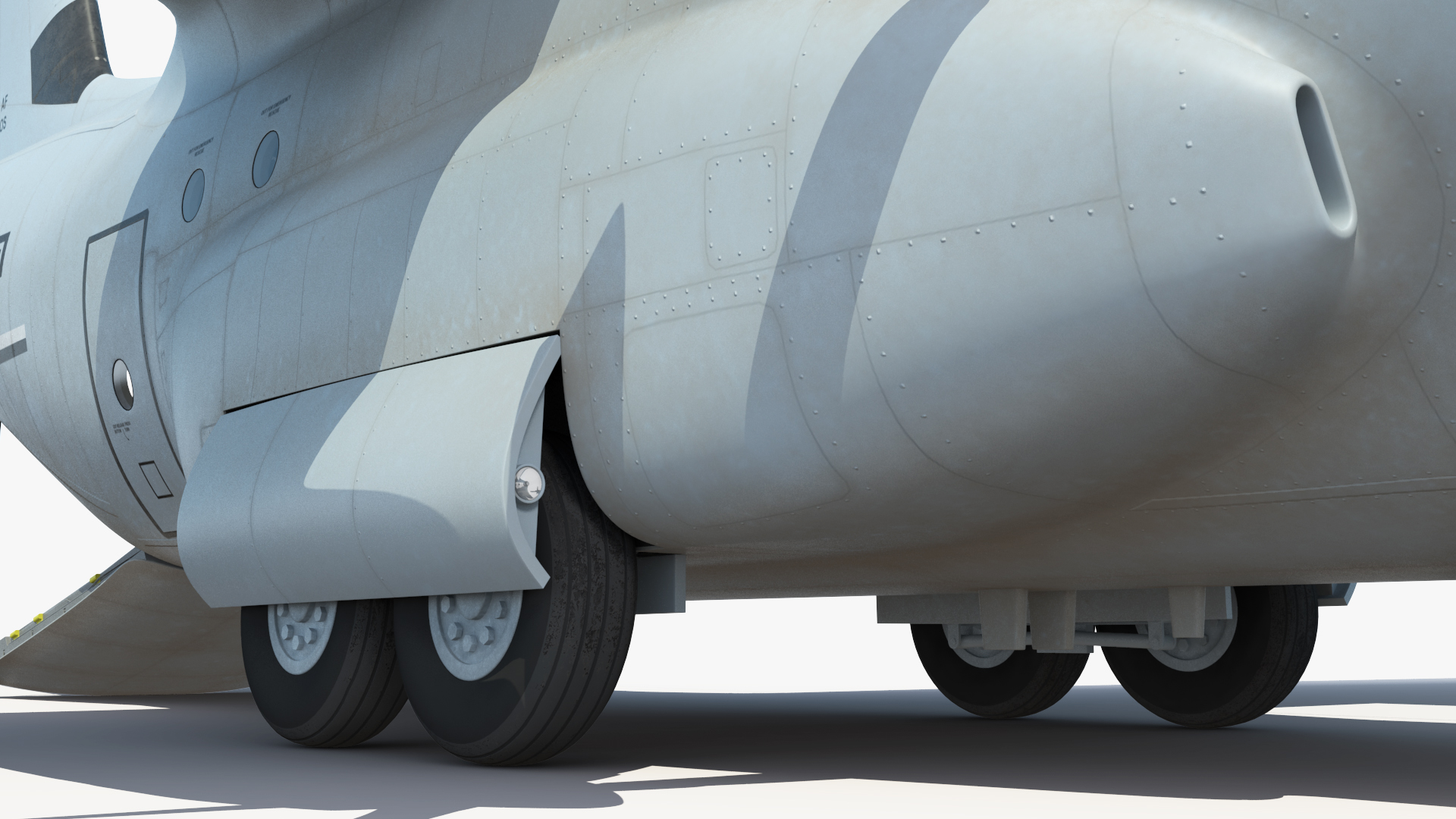 US Military Transport Aircraft Lockheed C 130 Hercules with Cargo Rigged 3D