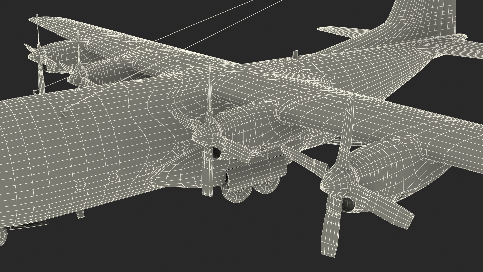 US Military Transport Aircraft Lockheed C 130 Hercules with Cargo Rigged 3D