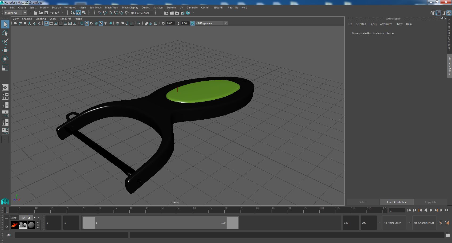 3D model Plastic Vegetable Peeler Green