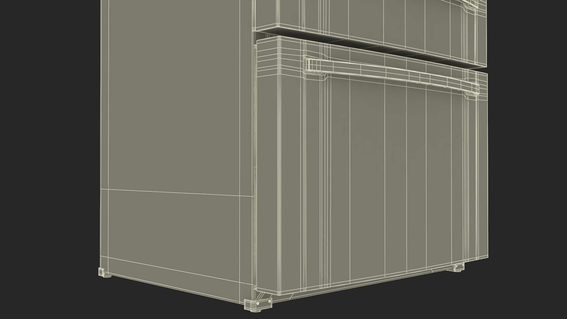 3D model Samsung 4-Door French Door Refrigerator Steel