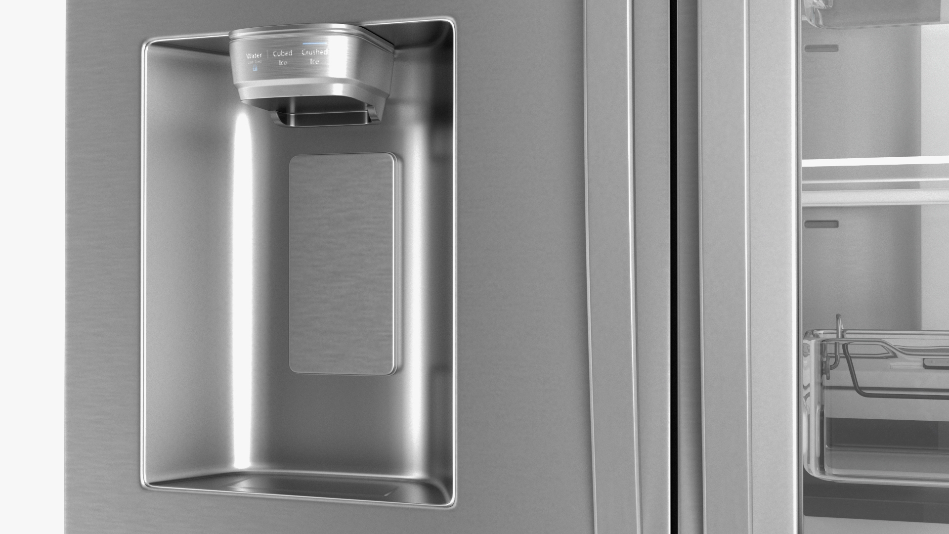 3D model Samsung 4-Door French Door Refrigerator Steel
