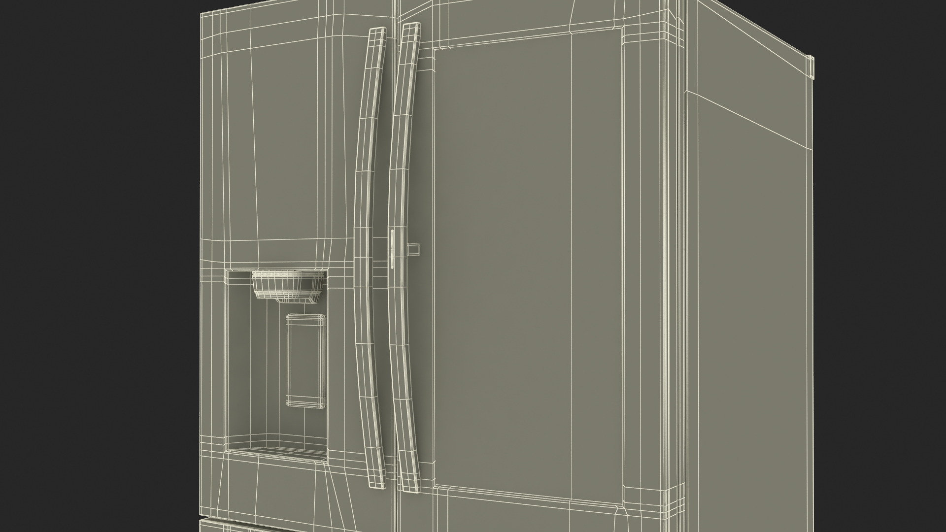 3D model Samsung 4-Door French Door Refrigerator Steel