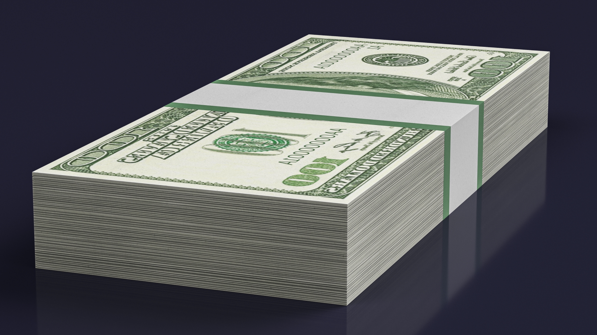 3D US Currency 100 Dollar Bills Pack model