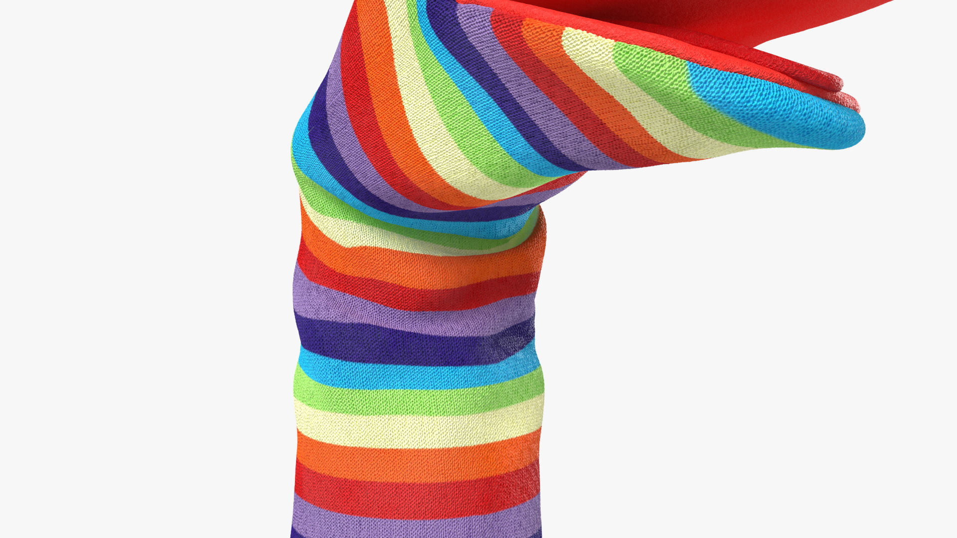 3D Sock Puppet Character Striped Boy Smiling Pose