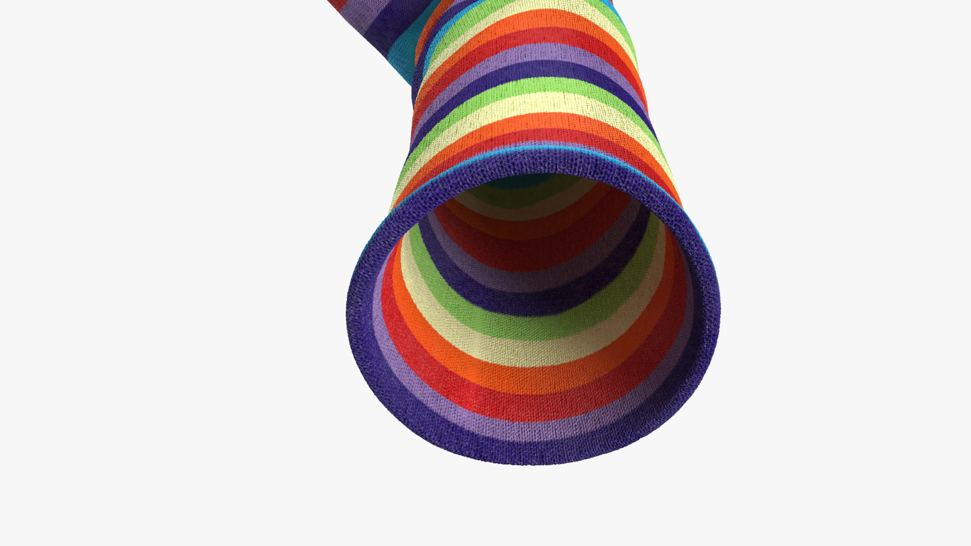 3D Sock Puppet Character Striped Boy Smiling Pose