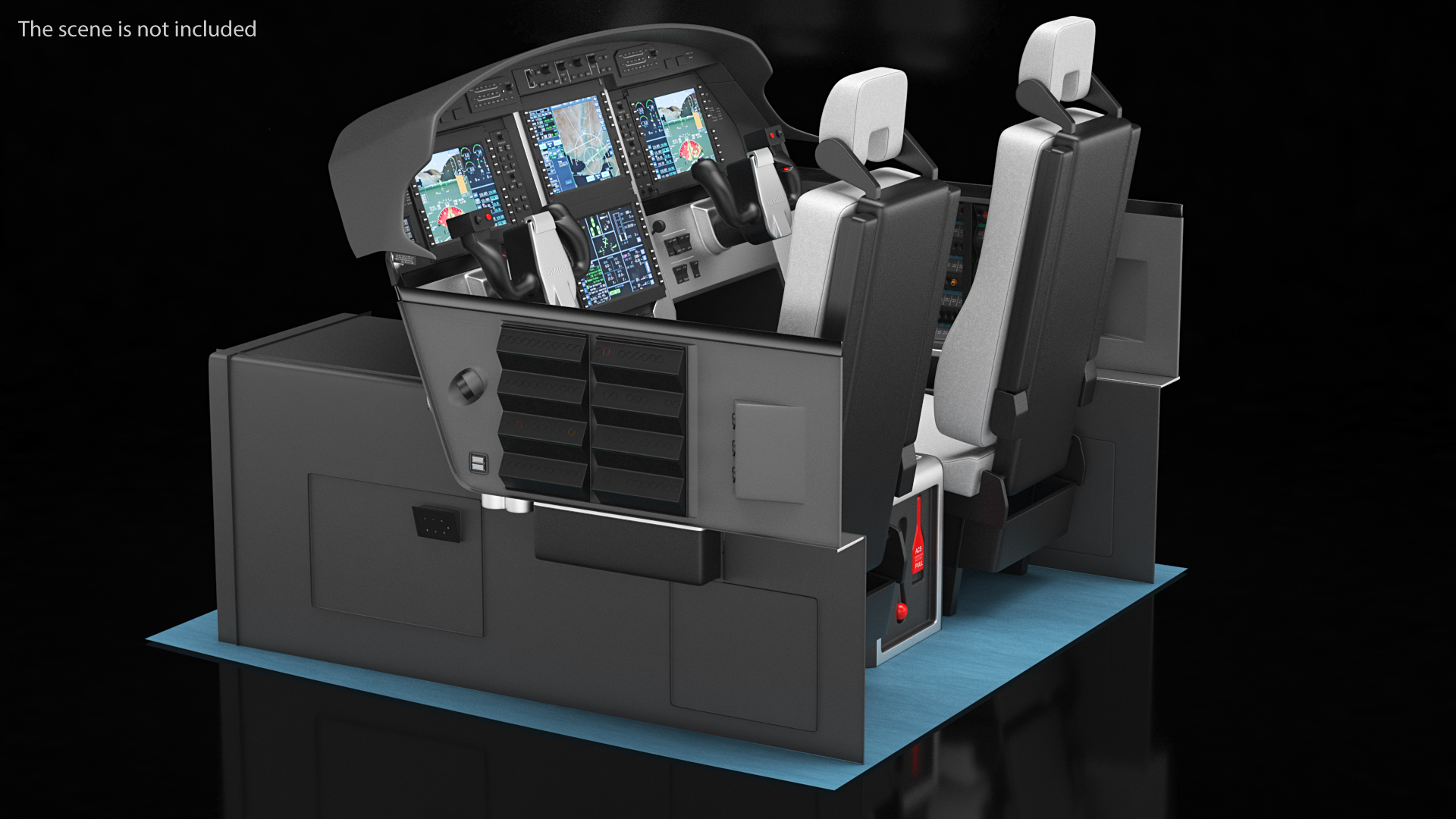 3D Business Aircraft Pilot Cockpit