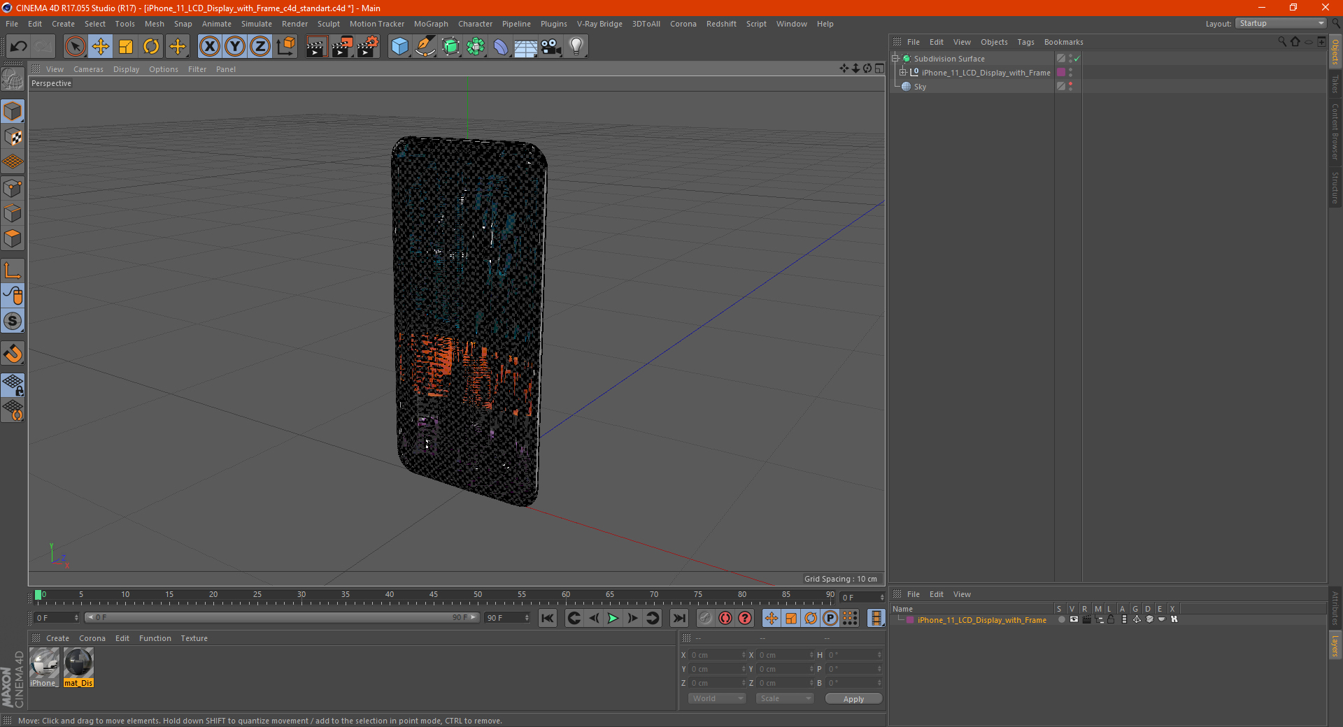 iPhone 11 LCD Display with Frame 3D