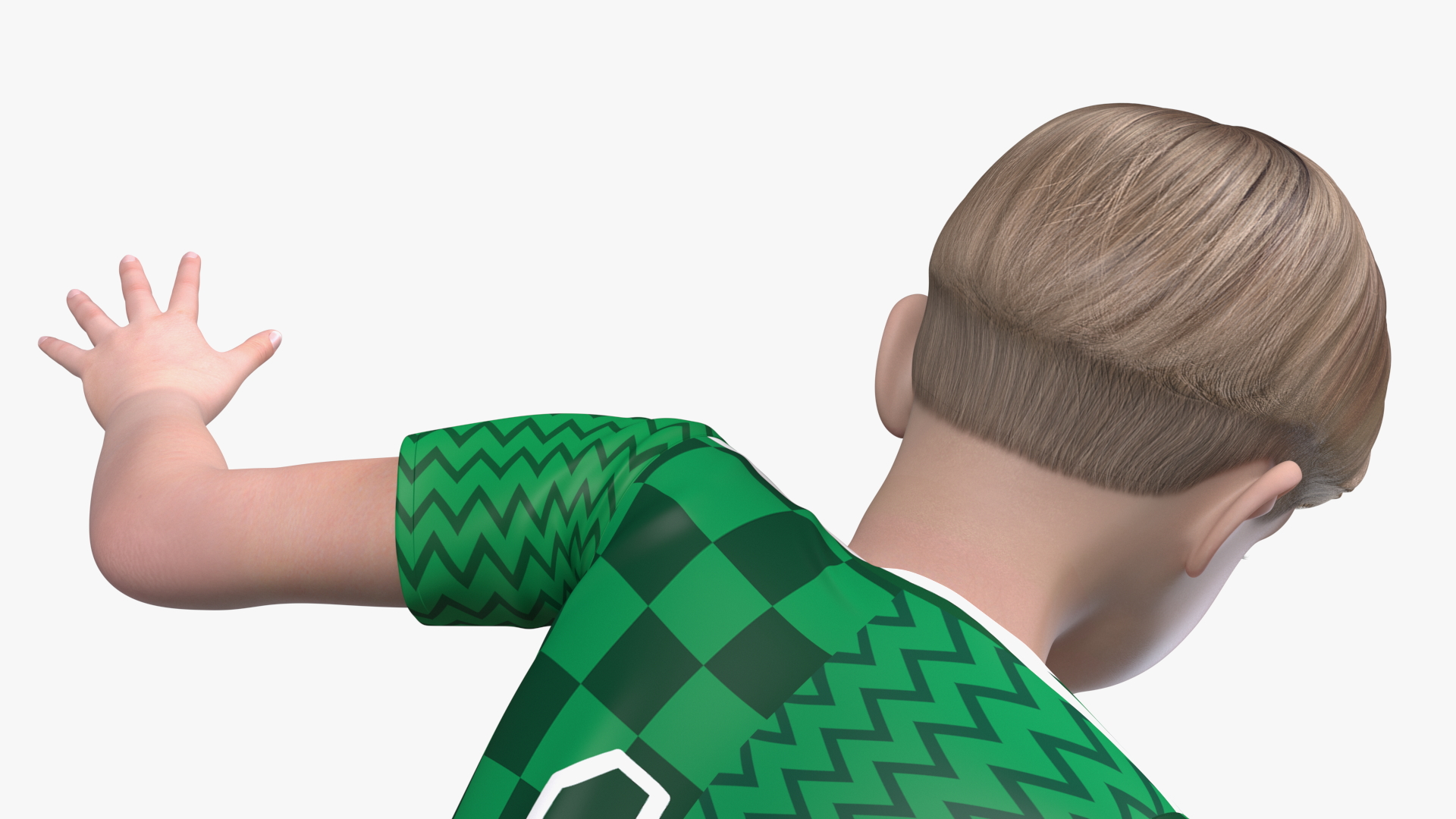 3D Child Boy With Ball Sport Style
