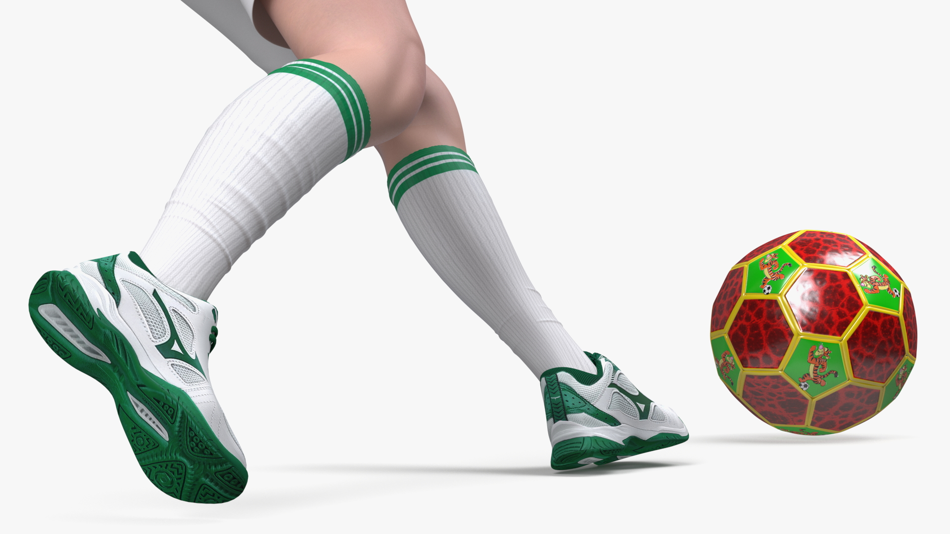 3D Child Boy With Ball Sport Style