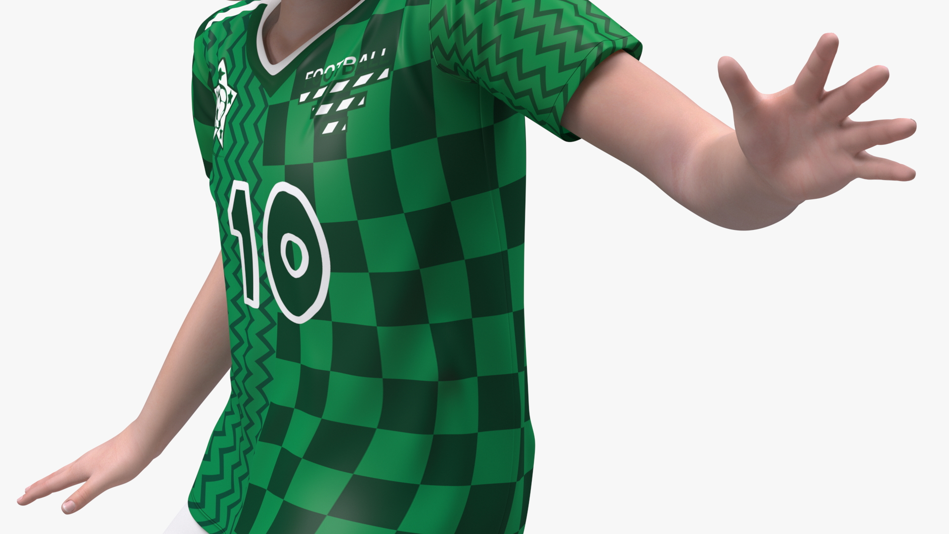 3D Child Boy With Ball Sport Style