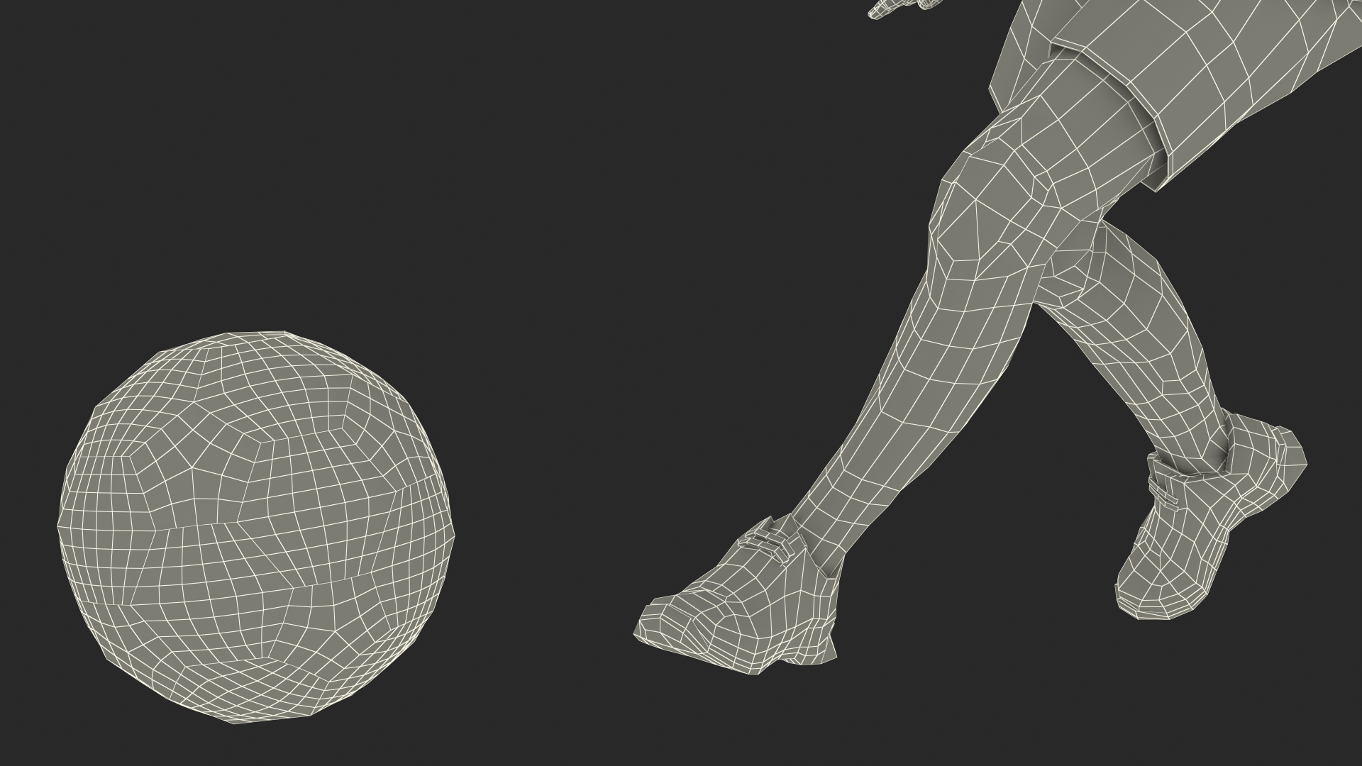 3D Child Boy With Ball Sport Style